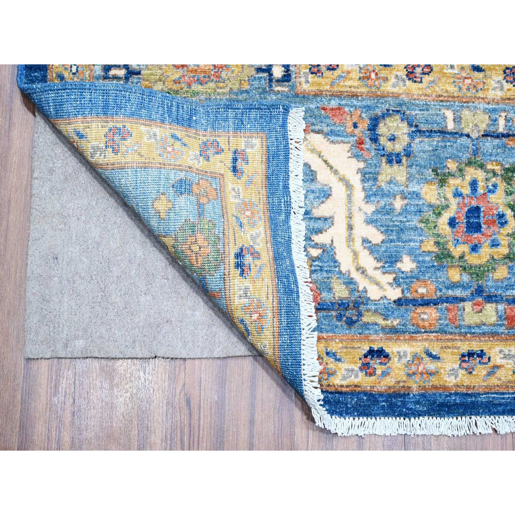 8'7"x12' Intel Blue, Bidjar Garus Design, Fine Aryana Collection, Natural Dyes, Vibrant Wool, Hand Knotted, Oriental Rug HR88733 - Image 5