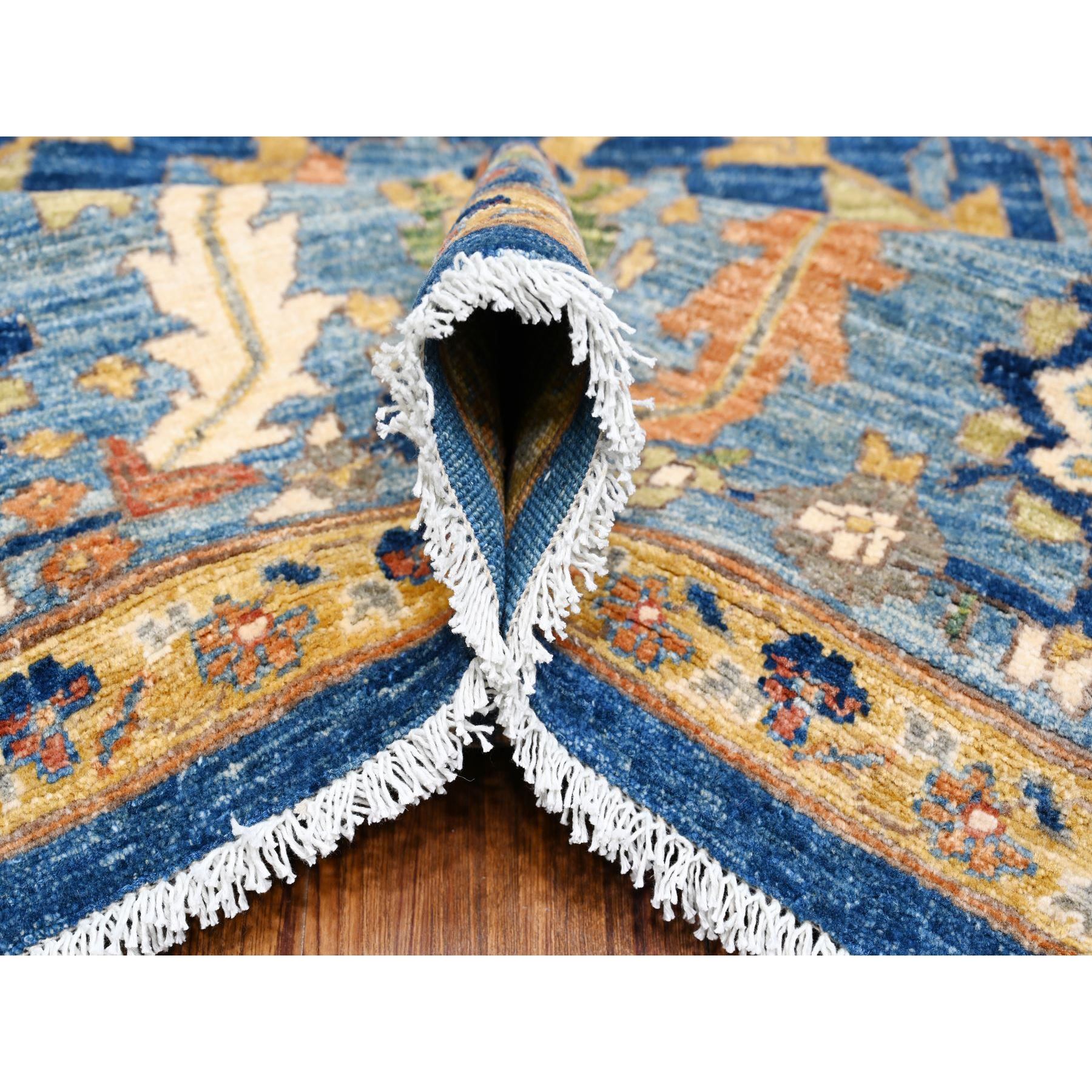 8'7"x12' Intel Blue, Bidjar Garus Design, Fine Aryana Collection, Natural Dyes, Vibrant Wool, Hand Knotted, Oriental Rug HR88733 - Image 6