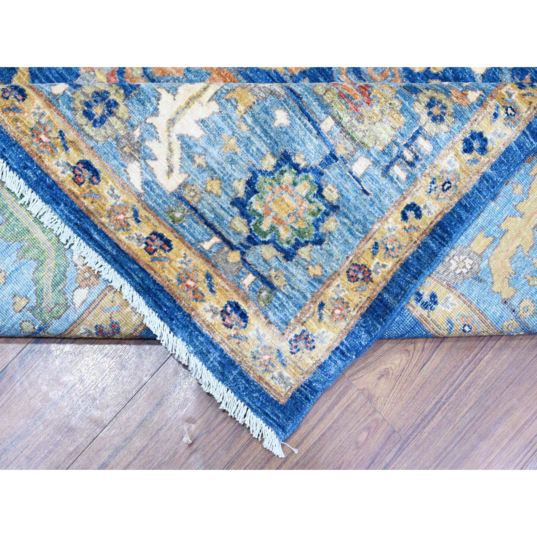 8'7"x12' Intel Blue, Bidjar Garus Design, Fine Aryana Collection, Natural Dyes, Vibrant Wool, Hand Knotted, Oriental Rug HR88733 - Image 7