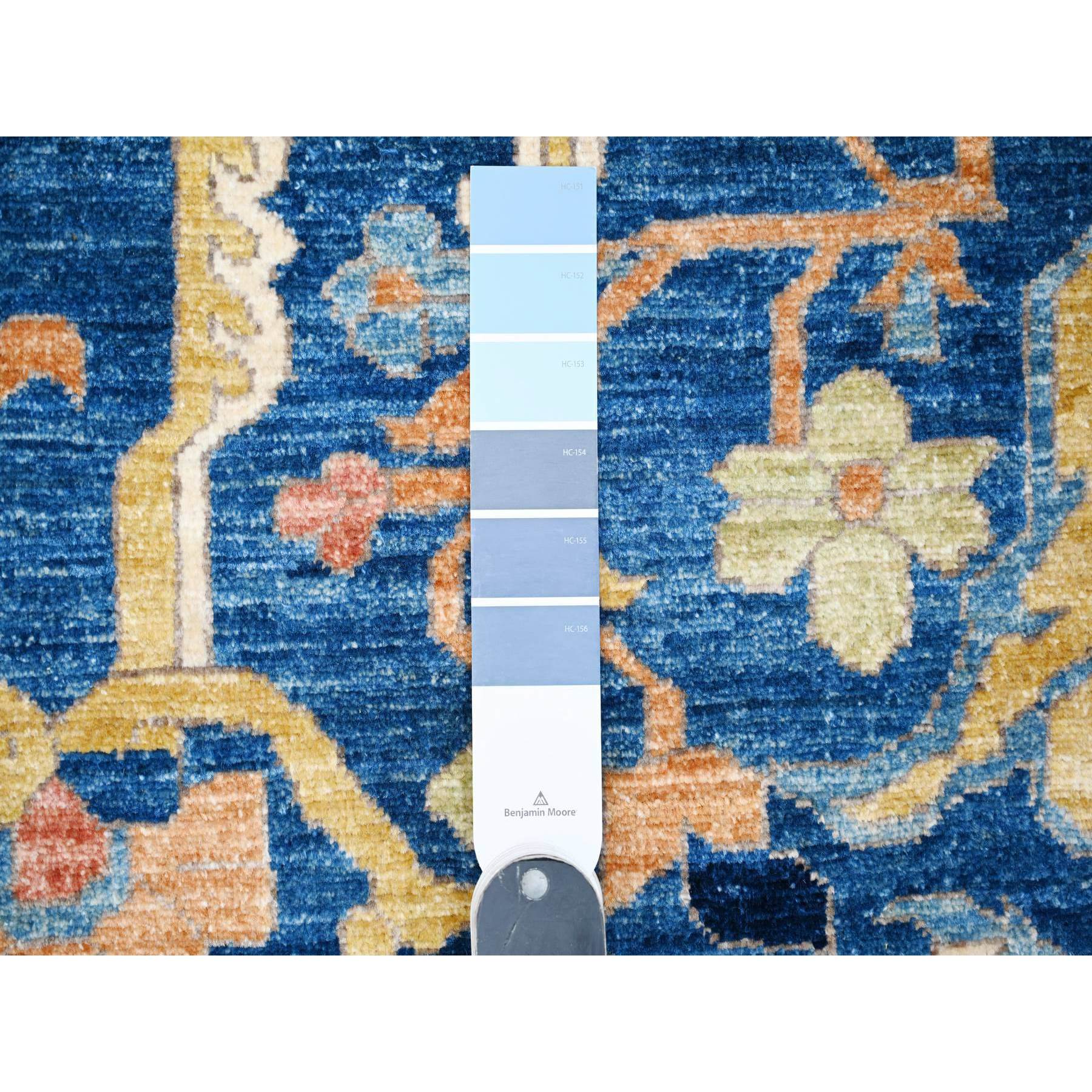 8'7"x12' Intel Blue, Bidjar Garus Design, Fine Aryana Collection, Natural Dyes, Vibrant Wool, Hand Knotted, Oriental Rug HR88733 - Image 8