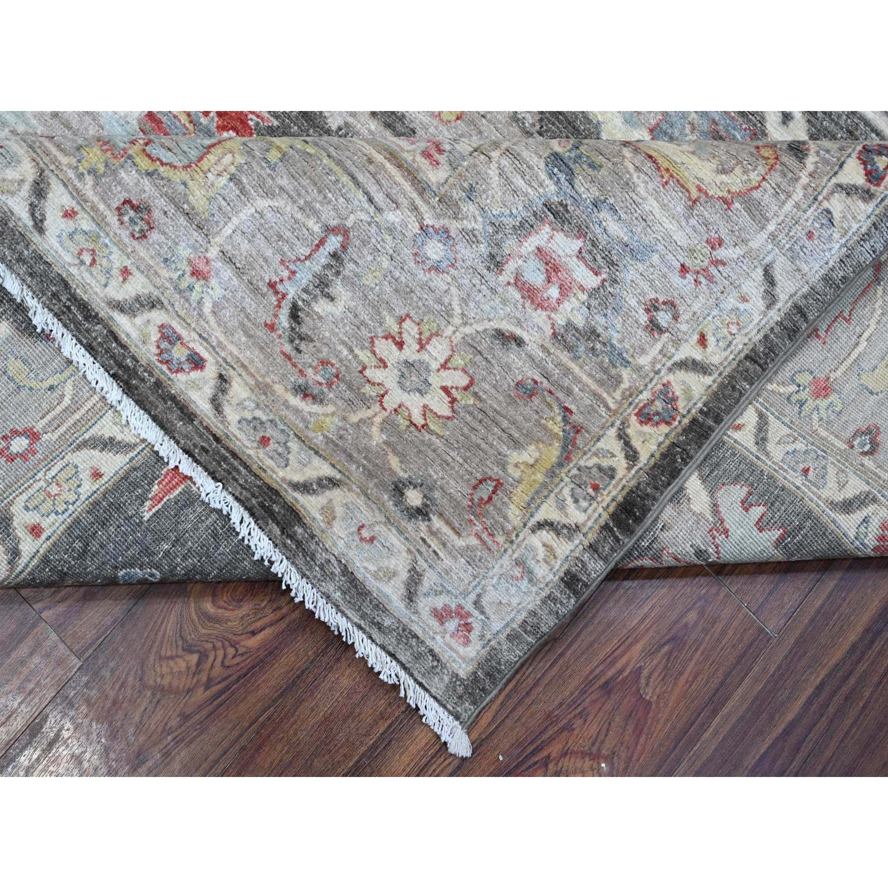 8'x9'7" Abbey Black, Hand Knotted, Velvety Wool, Fine Aryana Heriz All Over Design, Vegetable Dyes, Peshawar Oriental Rug HR88873 - Image 7