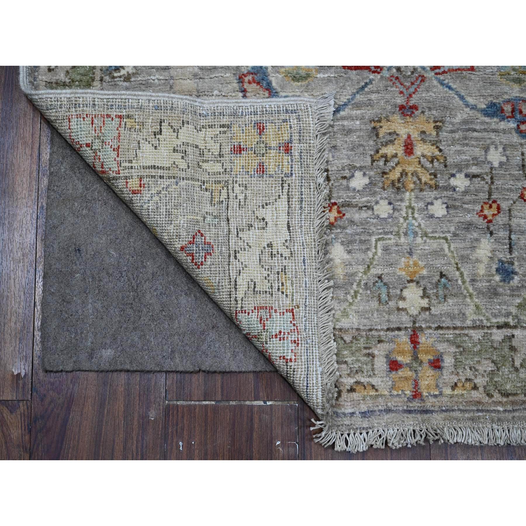 3'x11'7" Dorian Gray, Hand Knotted Bidjar Garus Design, Soft and Velvety Wool, Natural Dyes, Runner Fine Aryana Collection Oriental Rug HR88906 - Image 2