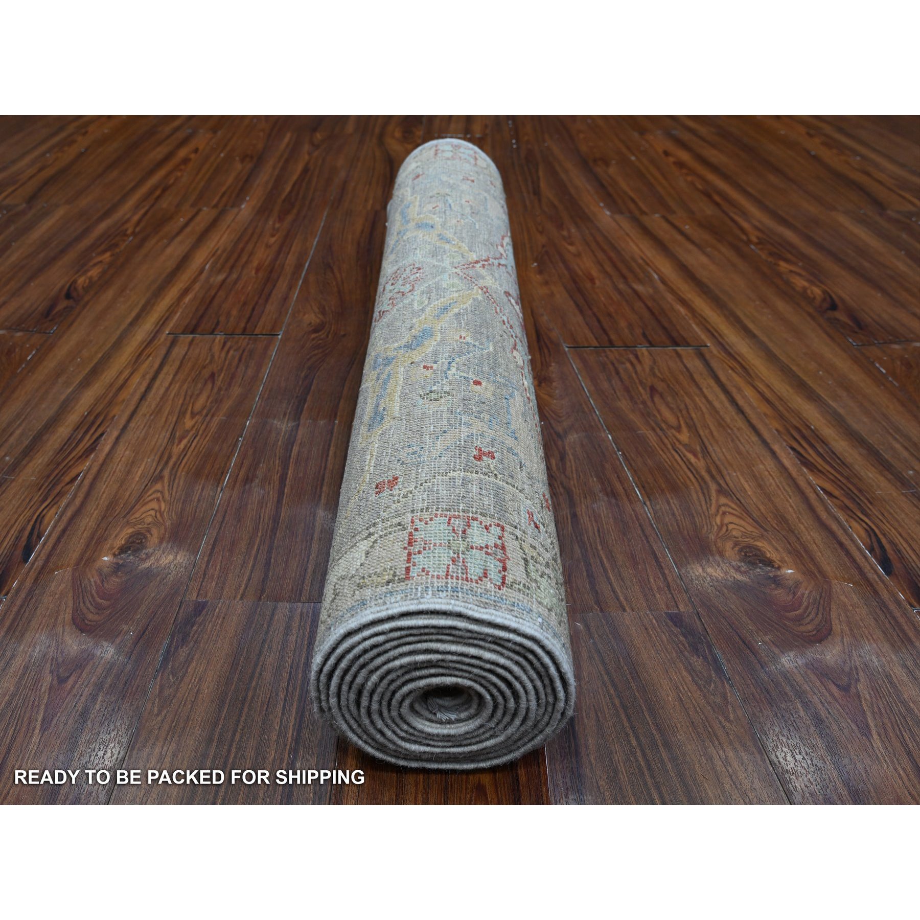 3'x11'7" Dorian Gray, Hand Knotted Bidjar Garus Design, Soft and Velvety Wool, Natural Dyes, Runner Fine Aryana Collection Oriental Rug HR88906 - Image 4