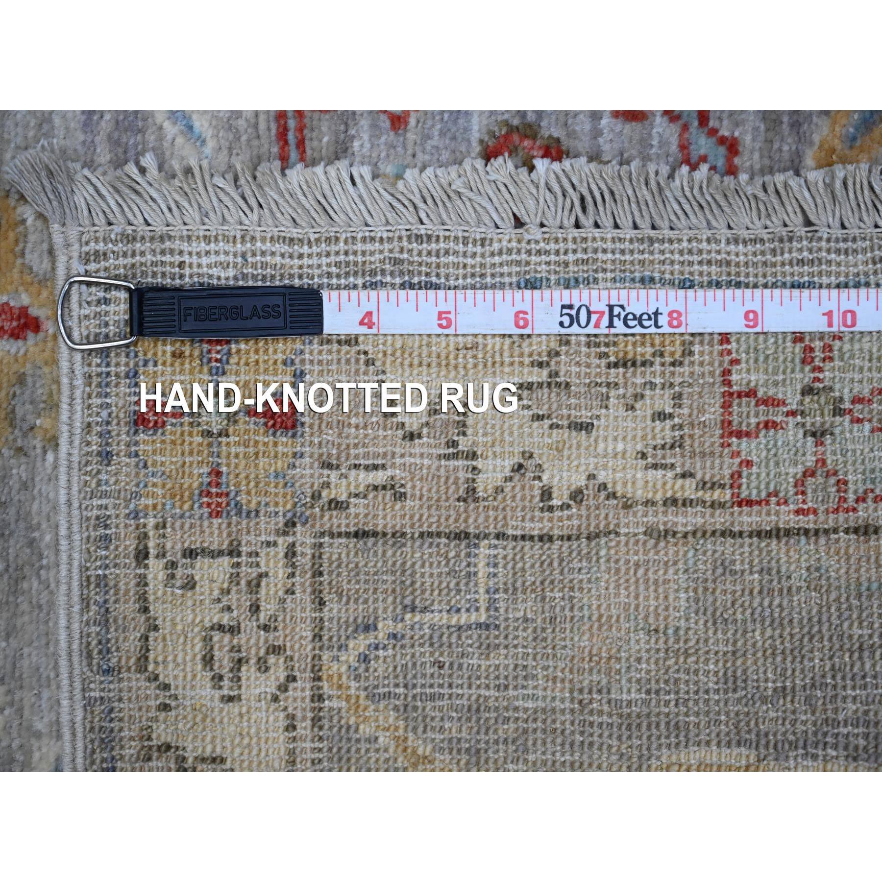 3'x11'7" Dorian Gray, Hand Knotted Bidjar Garus Design, Soft and Velvety Wool, Natural Dyes, Runner Fine Aryana Collection Oriental Rug HR88906 - Image 6