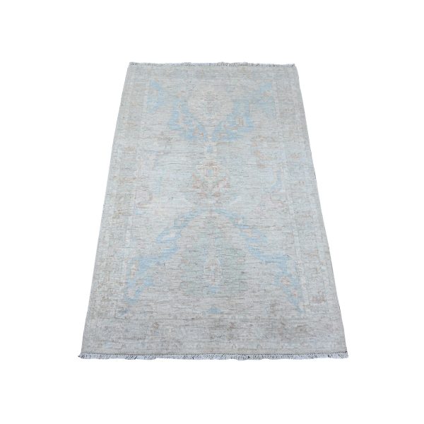 3'1"x5' Agreeable Gray, Washed Out North West Persian Design, Hand Knotted Vegetable Dyes, Organic Wool, Oriental Rug HR88909