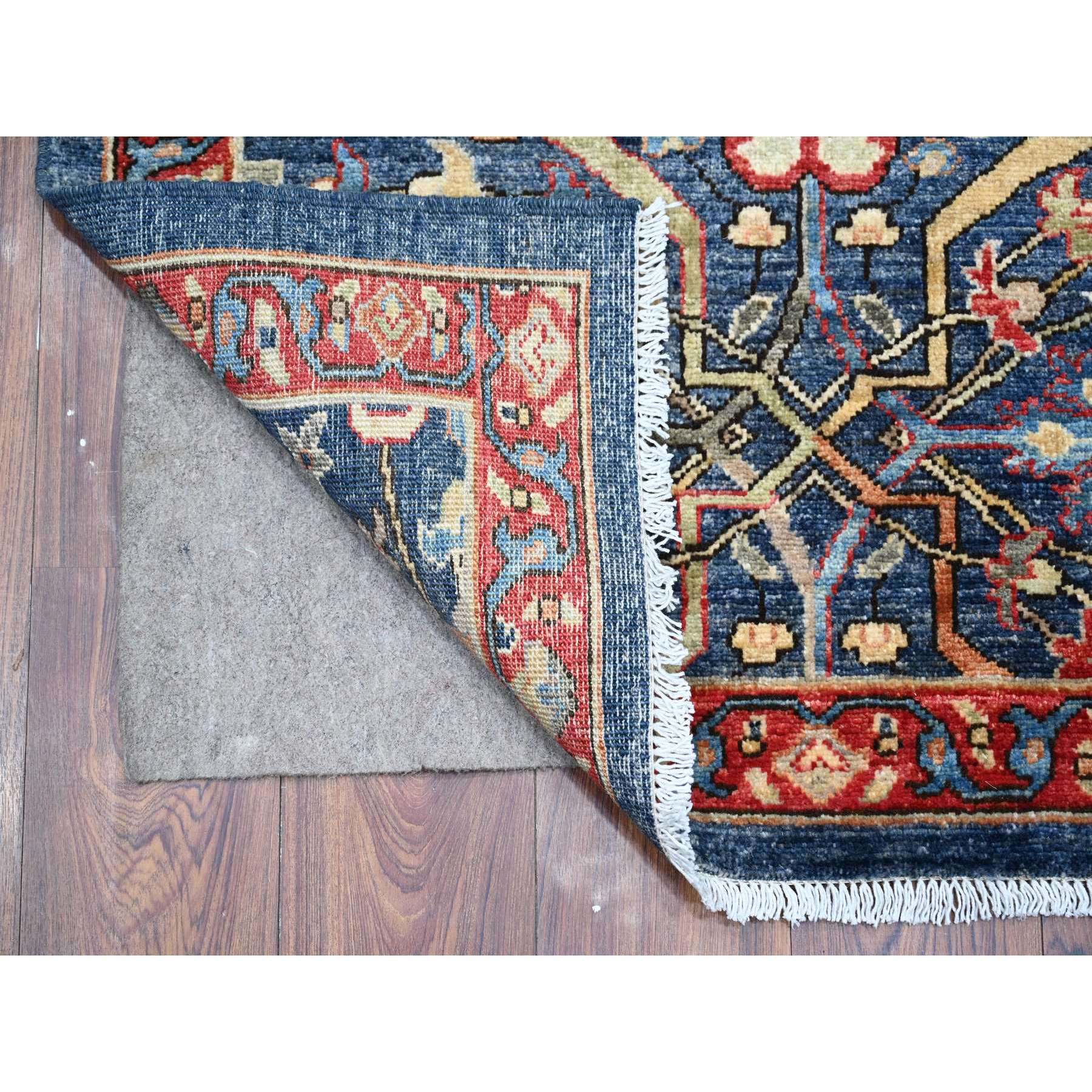 3'2"x19'5" Star Blue, Pure Wool, Aryana Collection, Hand Knotted Vegetable Dyes, Bidjar Garus Design, XL Runner Oriental Rug HR89077 - Image 2