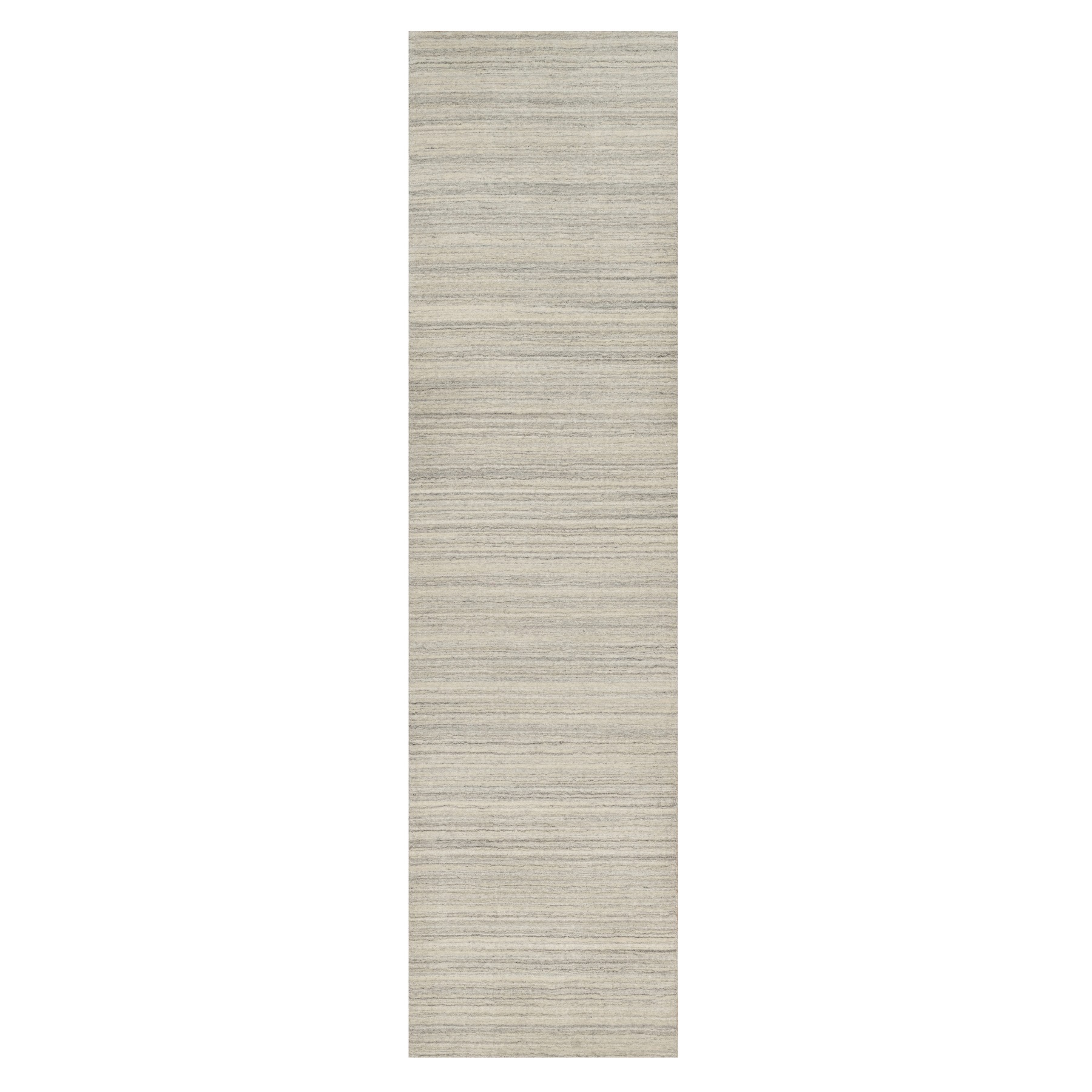 2'7"x10' Khaki Brown, Hand Loomed, Variegated Textured Modern Design, Pure Wool, Thick and Plush, Runner, Oriental Rug HR90716