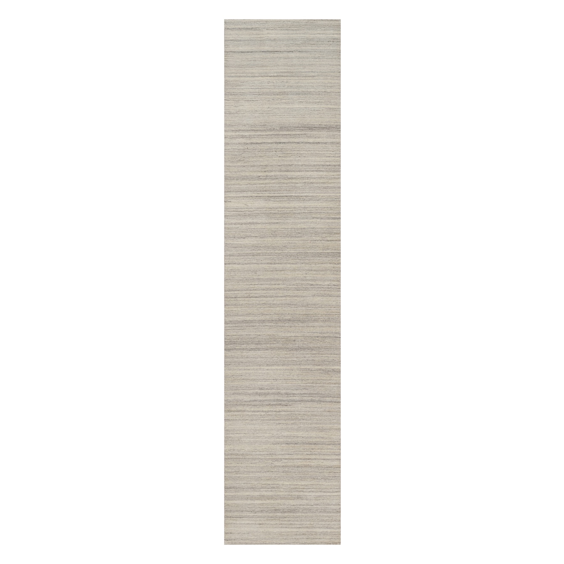 2'7"x11'10" Khaki Brown, Variegated Textured Modern Design, Pure Wool, Hand Loomed, Plush and Lush, Runner, Oriental Rug HR90719