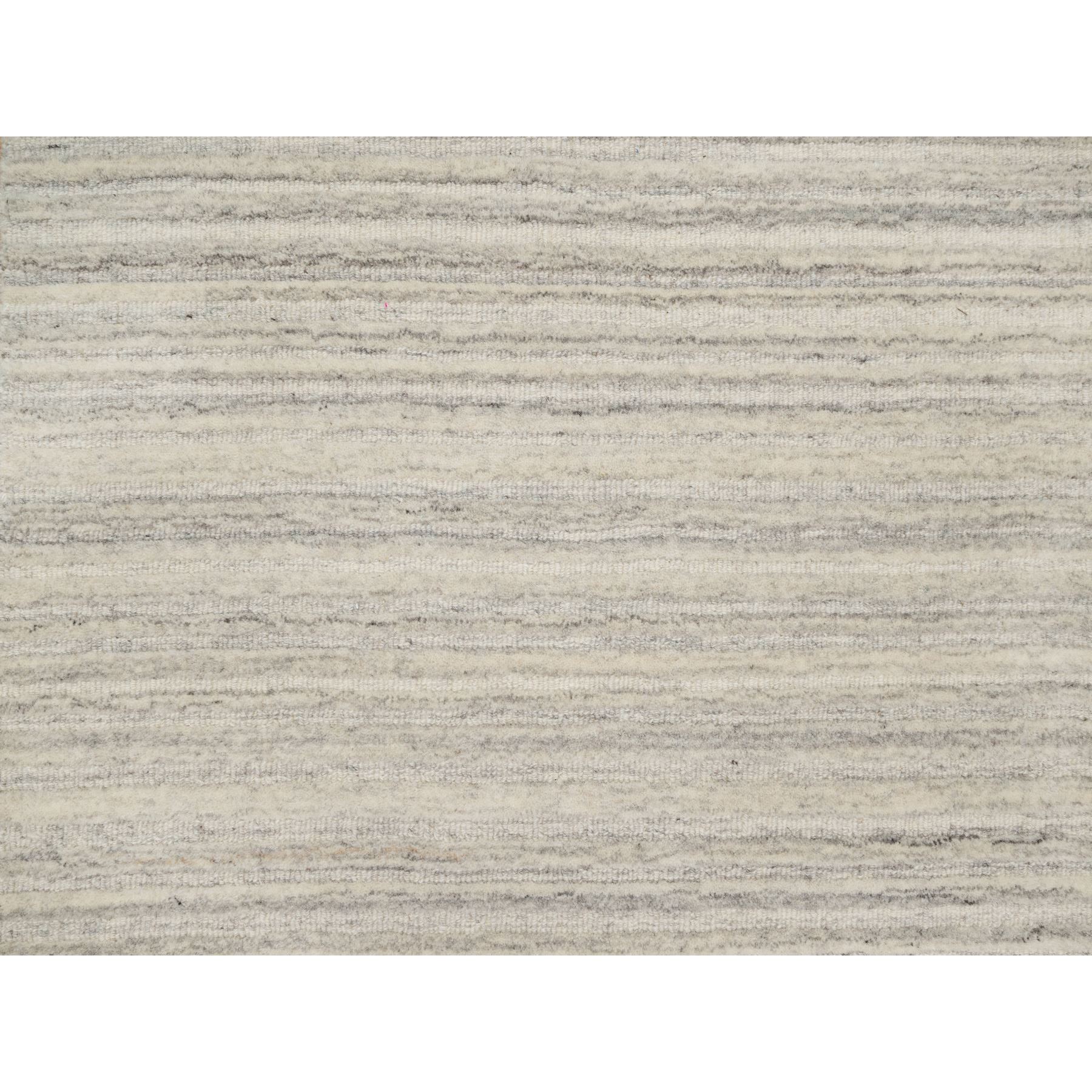 2'7"x11'10" Khaki Brown, Variegated Textured Modern Design, Pure Wool, Hand Loomed, Plush and Lush, Runner, Oriental Rug HR90719 - Image 5