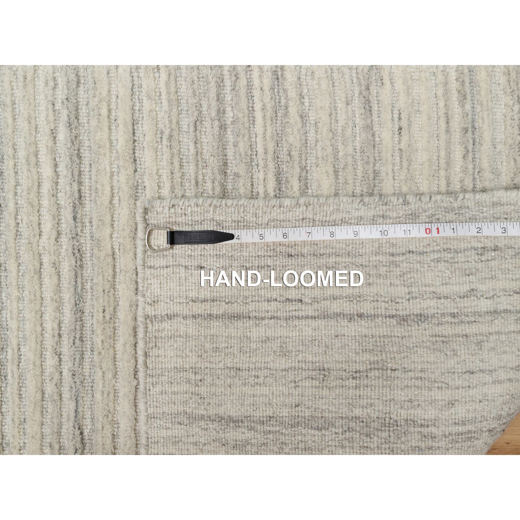 2'7"x11'10" Khaki Brown, Variegated Textured Modern Design, Pure Wool, Hand Loomed, Plush and Lush, Runner, Oriental Rug HR90719 - Image 8