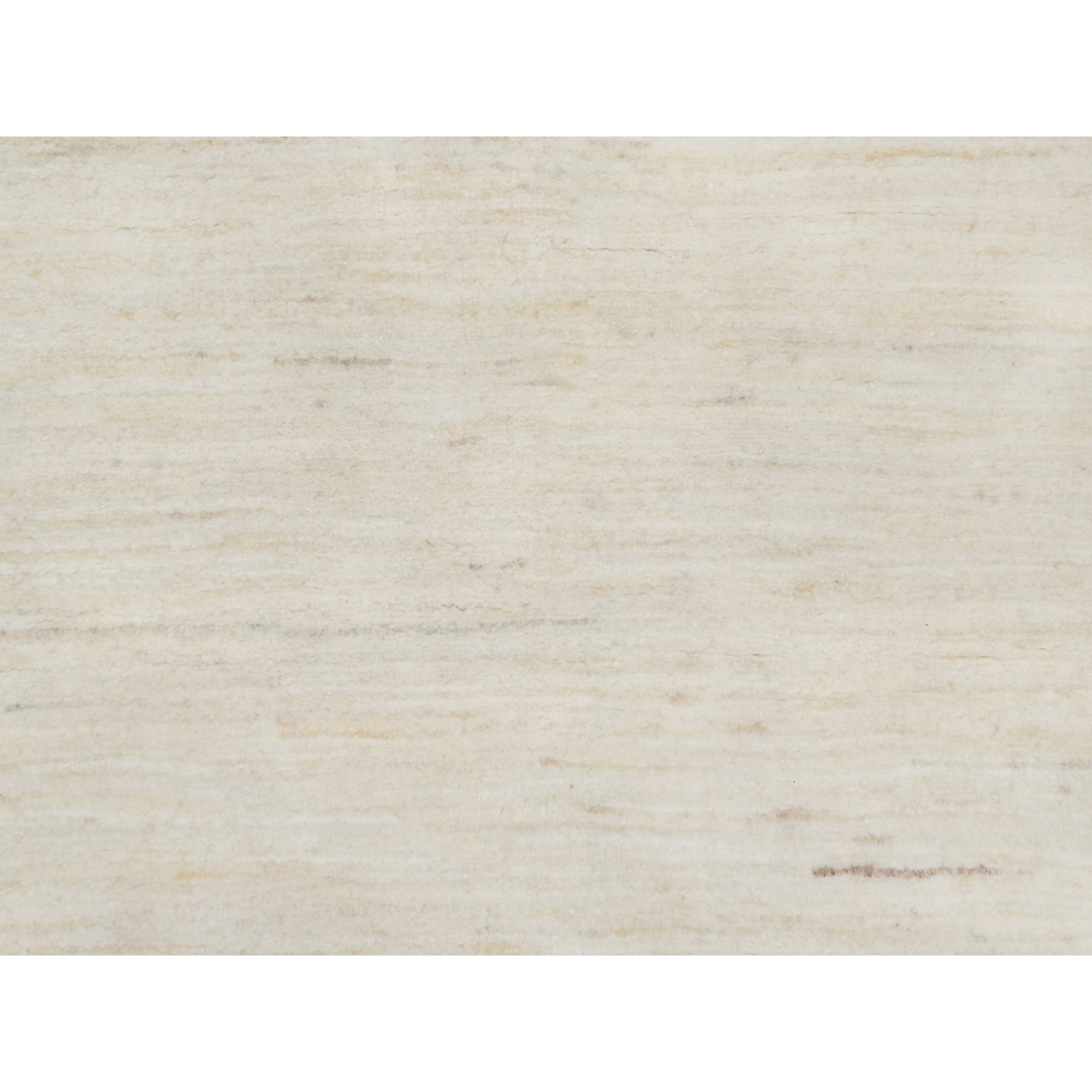 2'5"x5'10" Stone White, 100% Wool, Hand Knotted, Lori Buft Gabbeh, Modern, Plain Design, Thick and Plush, Runner, Oriental Rug HR90773 - Image 5