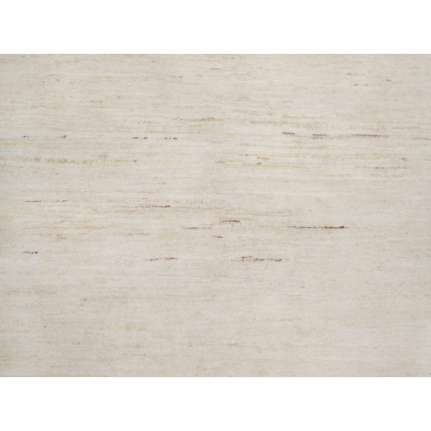 4'x12'1" Parchment White, Hand Knotted, Lori Buft Gabbeh, Modern, Thick and Plush, Plain Design, 100% Wool, Wide Runner, Oriental Rug HR90777 - Image 5