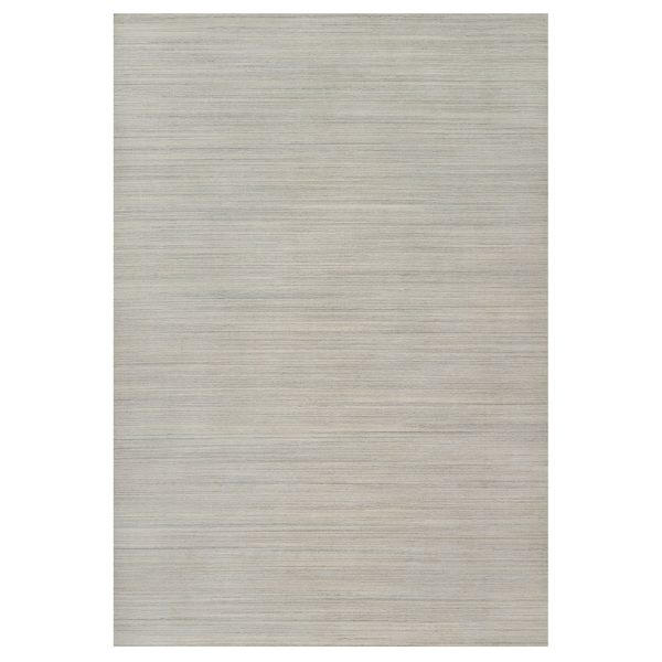 12'1"x17'9" Bone White, Variegated Textured Modern Design, Natural Wool, Hand Loomed, Plush and Lush, Oversized, Oriental Rug HR90791