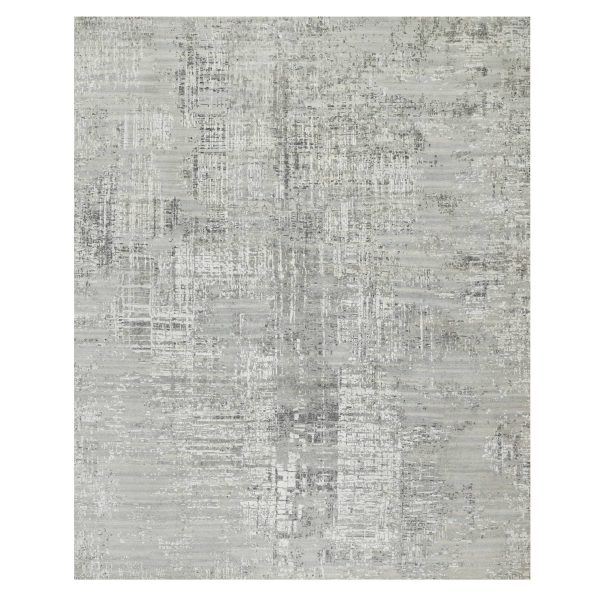 12'x14'19" Sterling Gray, Hand Spun, Modern, Undyed Natural Wool, Hand Knotted, Oversized, Oriental Rug HR90837
