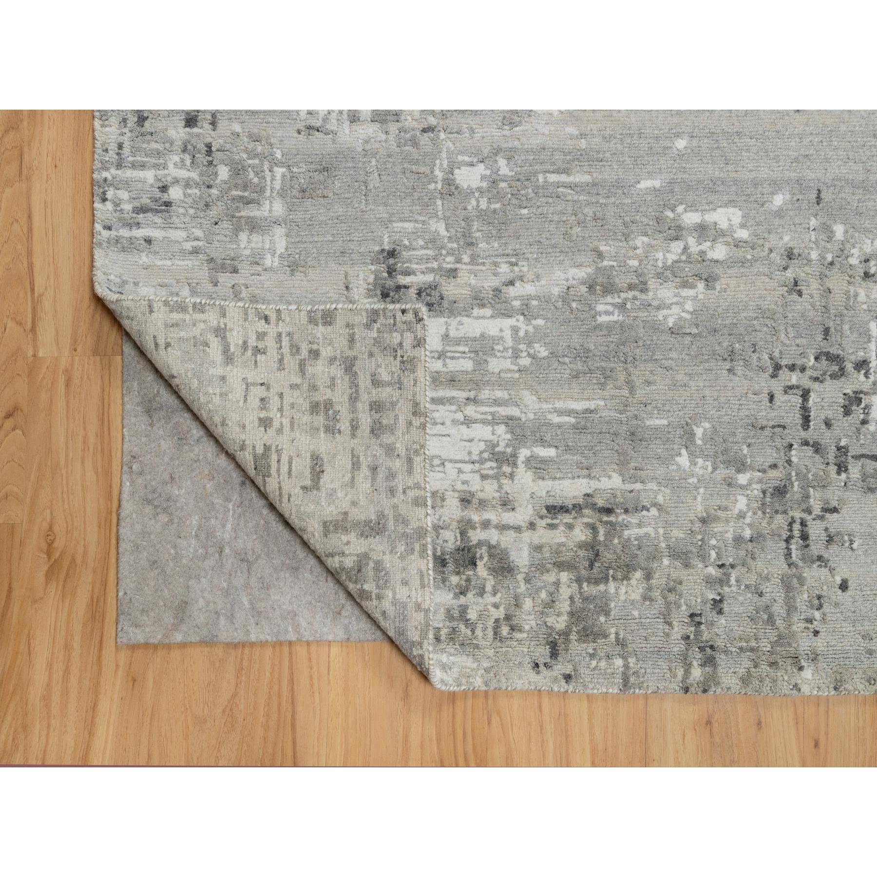 12'x14'19" Sterling Gray, Hand Spun, Modern, Undyed Natural Wool, Hand Knotted, Oversized, Oriental Rug HR90837 - Image 5