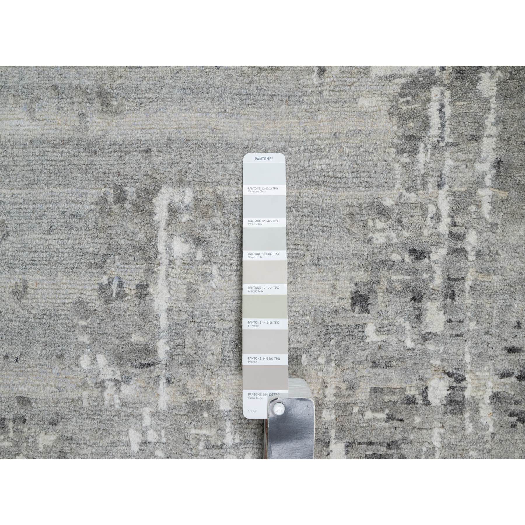 12'x14'19" Sterling Gray, Hand Spun, Modern, Undyed Natural Wool, Hand Knotted, Oversized, Oriental Rug HR90837 - Image 8