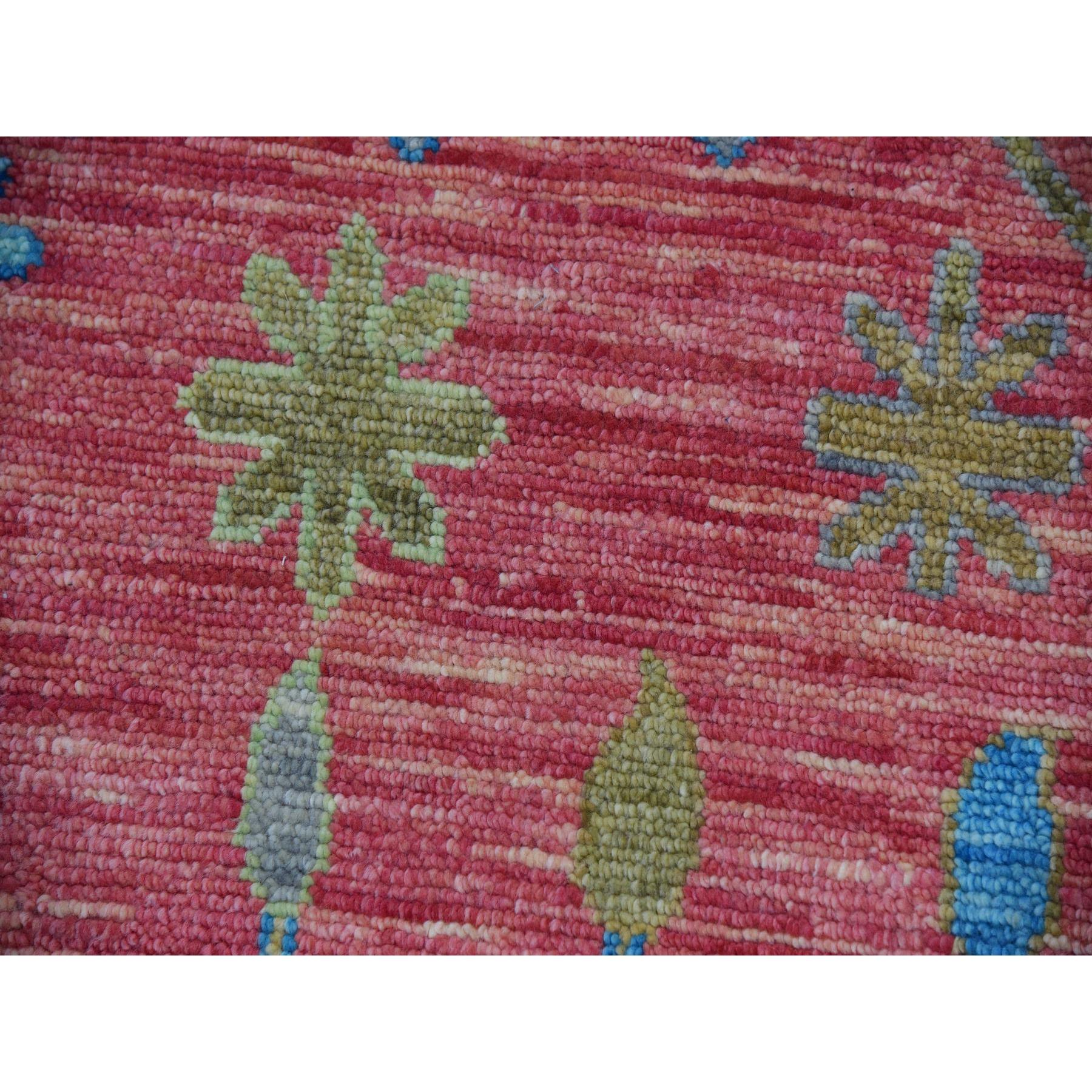 10'1"x14' Coral Pink, Hand Knotted, Oushak Weave and Design, All Over Leaf Pattern, Thick and Plush, Natural Wool, Oriental Rug HR79939 - Image 9