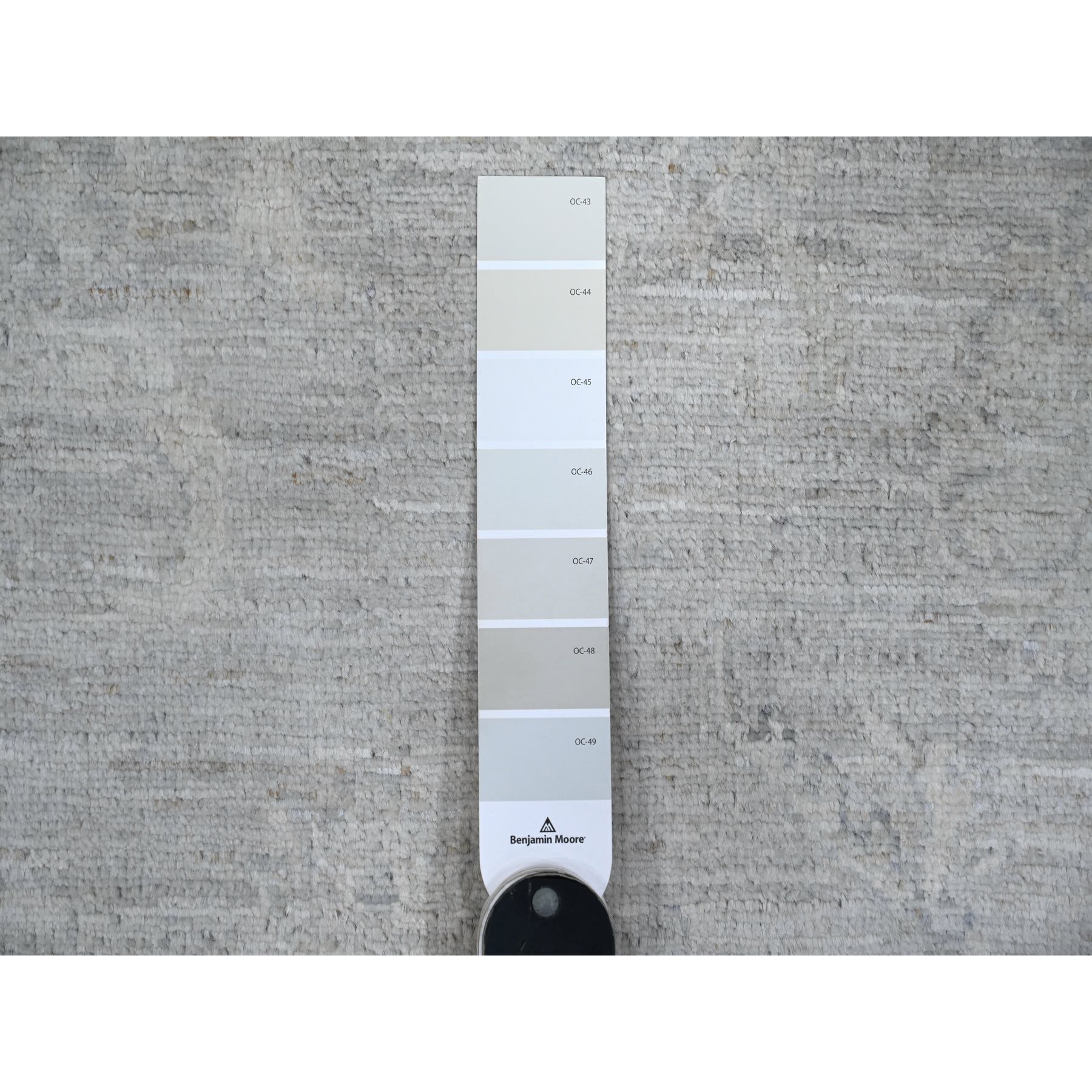 8'10"x11'6" Stardew Gray, Washed Out Peshawar With All Over Design, Hand Knotted Natural Dyes, Shiny Wool, Oriental Rug HR88749 - Image 8