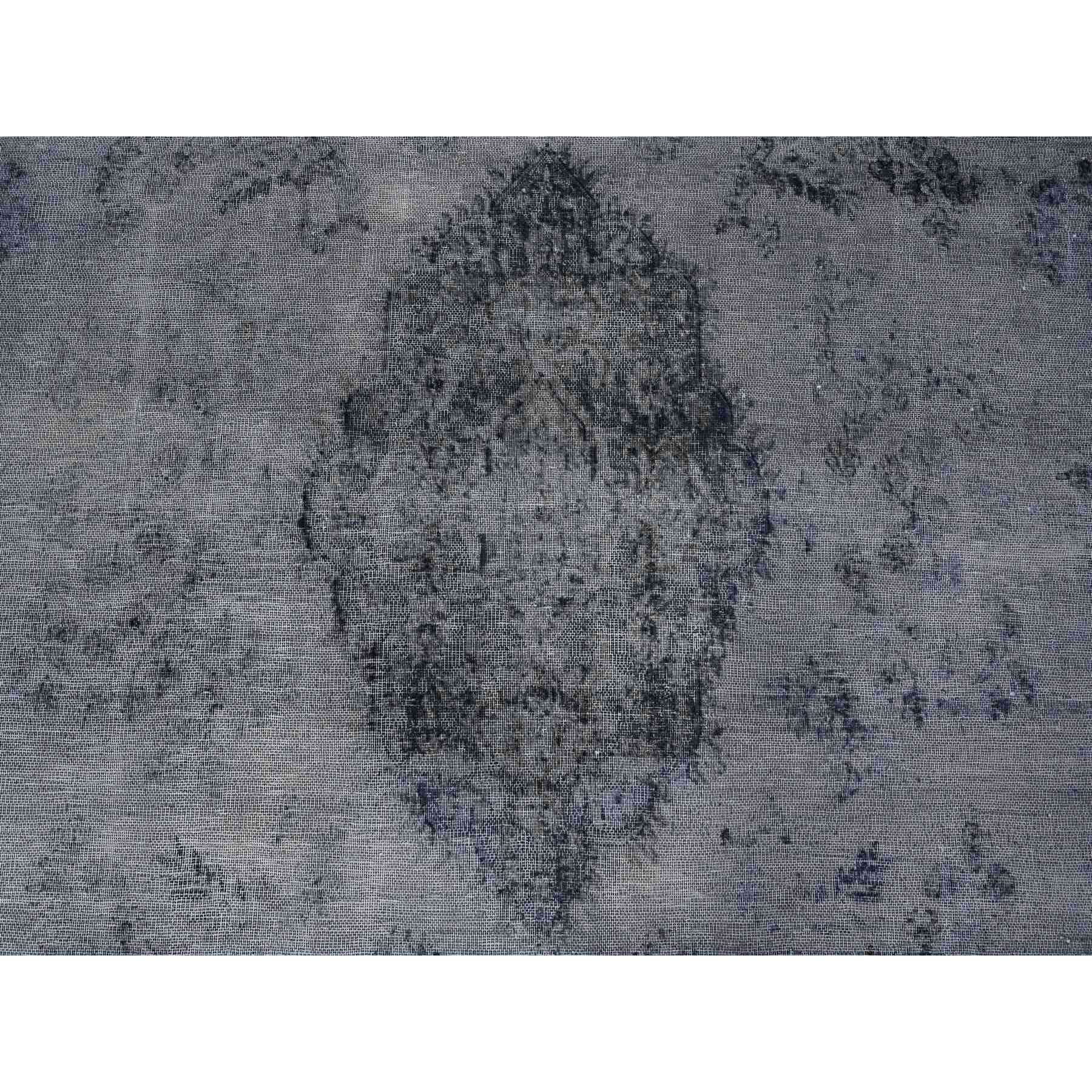 9'8"x12'6" Agreeable Gray, Distressed Look Worn Wool, Professionally Secured Ends, Hand Knotted, Vintage Persian Kerman, Clean And Soft, Cropped Thin, Oriental Rug HR89452 - Image 9