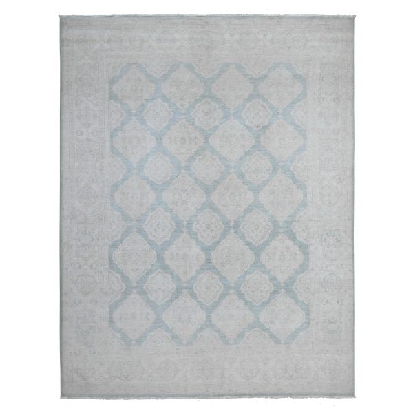 8'x10'4" Laurel Green, Fine Aryana With All Over Geometric Leaf Design, Vibrant Wool, Hand Knotted Peshawar, Vegetable Dyes, Oriental Rug HR89541