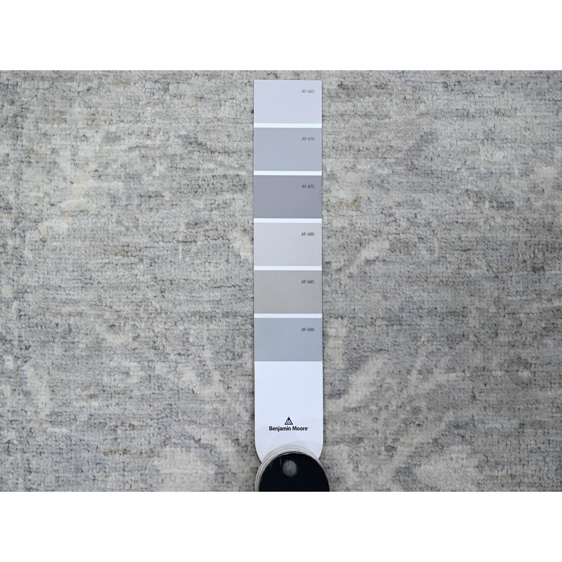 2'5"x17'10" Harbor Gray, Soft Wool, Natural Dyes, Denser Weave, Hand Knotted, Fine Peshawar with Ziegler Mahal Design Runner, XL Oriental Rug HR89625 - Image 3