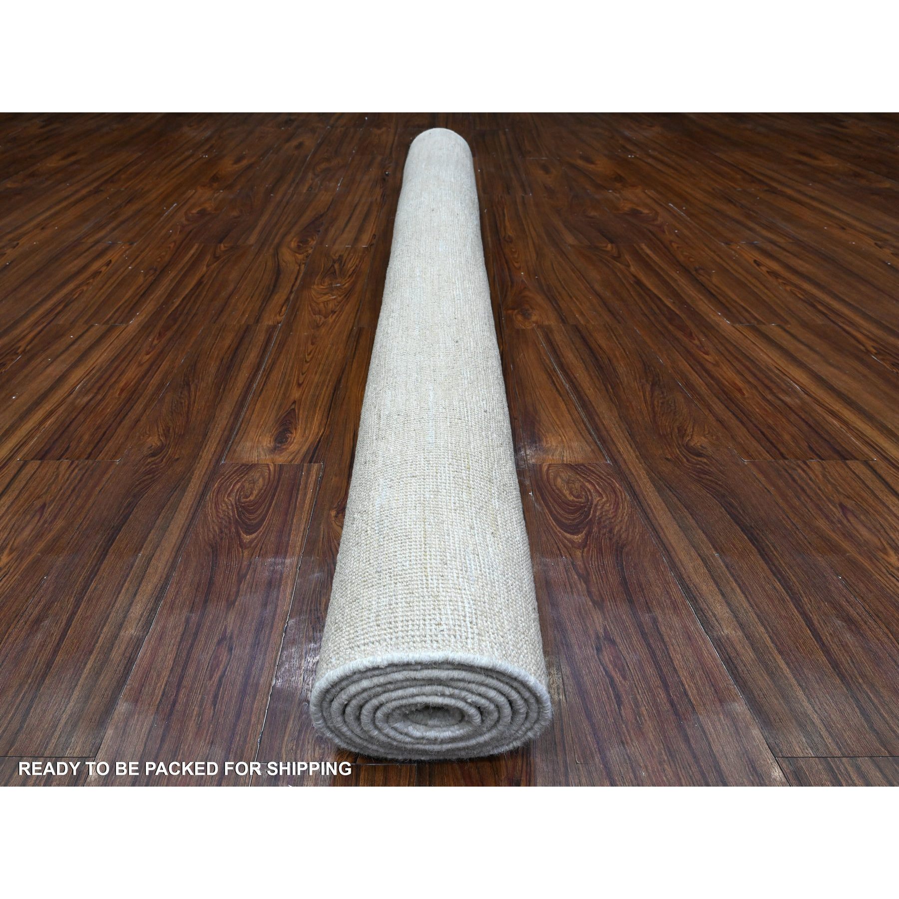 6'x9' Olympus White, Single Color Modern Peshawar With Plain Design, Shabby Chic, Hand Knotted Natural Dyes, 100% Wool, Oriental Rug HR89656 - Image 4