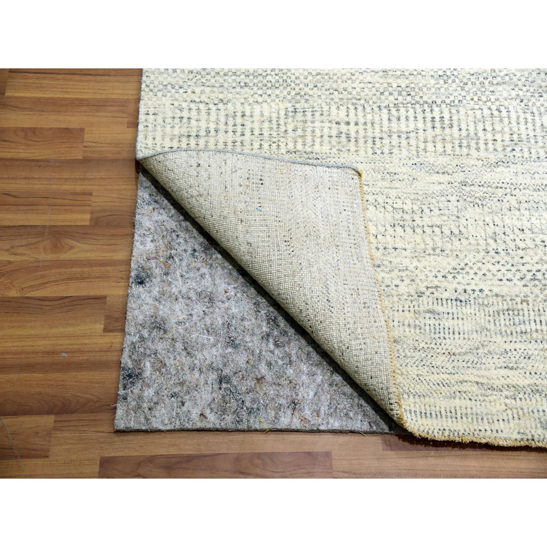 12'x15' Dove White, Hand Knotted 100% Wool, Tone on Tone, Modern Grass Design, Organic Sustainable Textile, Oversized Oriental Rug HR79973 - Image 5