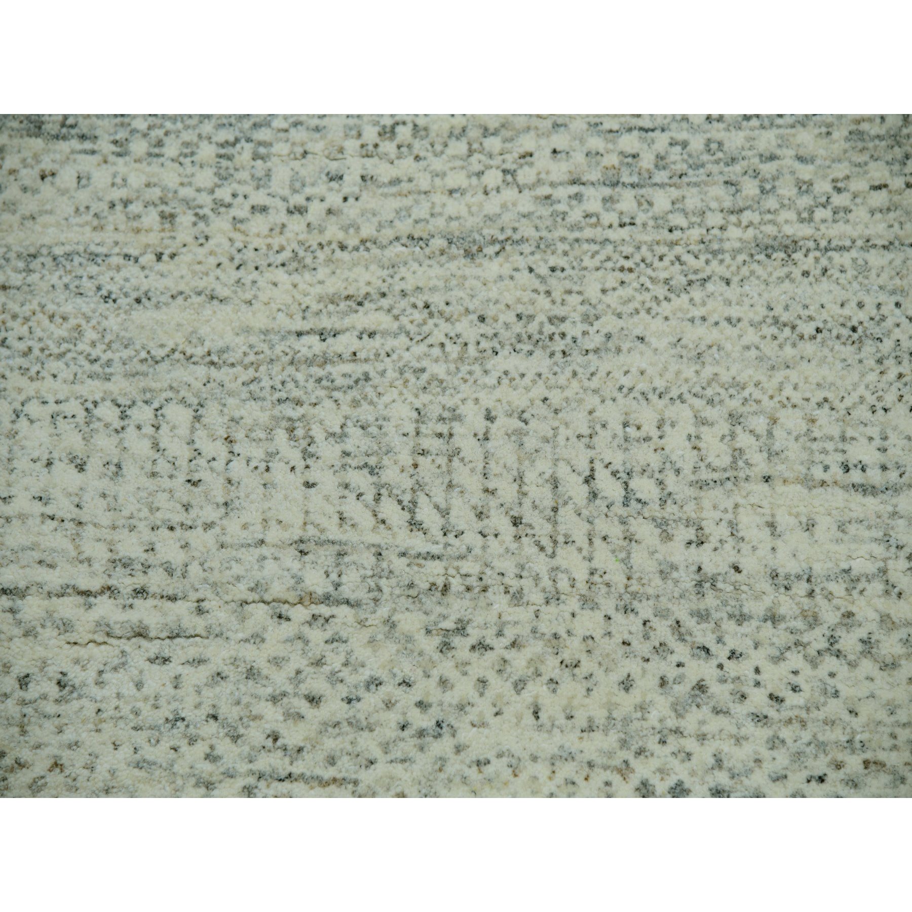 14'x18'1" Eider White, Hand Knotted Velvety Wool, Organic Sustainable Textile, Tone on Tone, Modern Grass Design, XL Oriental RugHR79980 - Image 8