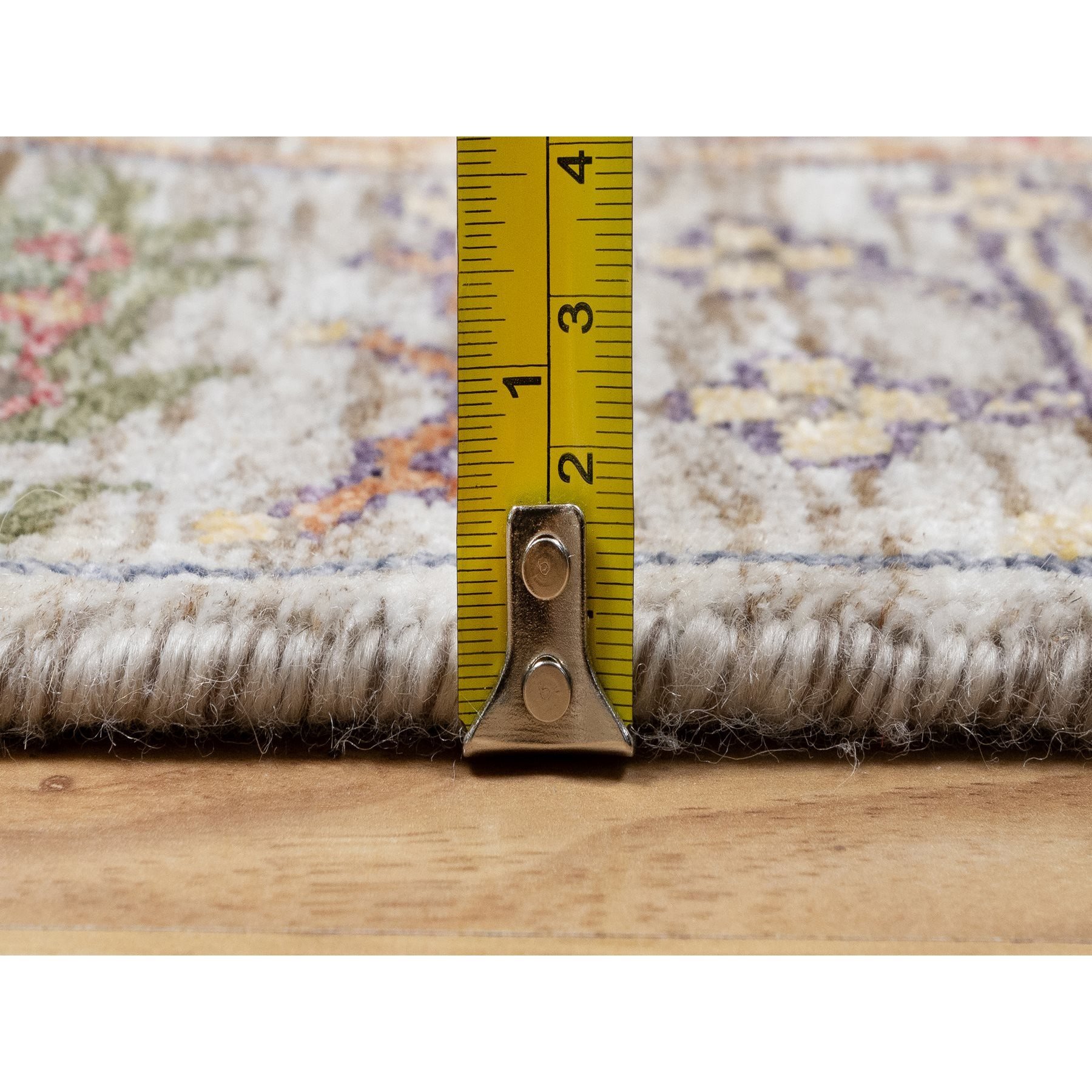 2'6"x23'10" Pearl Bush Beige, Hand Knotted Silk With Textured Wool, Directional Vase Design, Lush and Plush, Soft Pile, XL Runner Oriental Rug HR90963 - Image 7