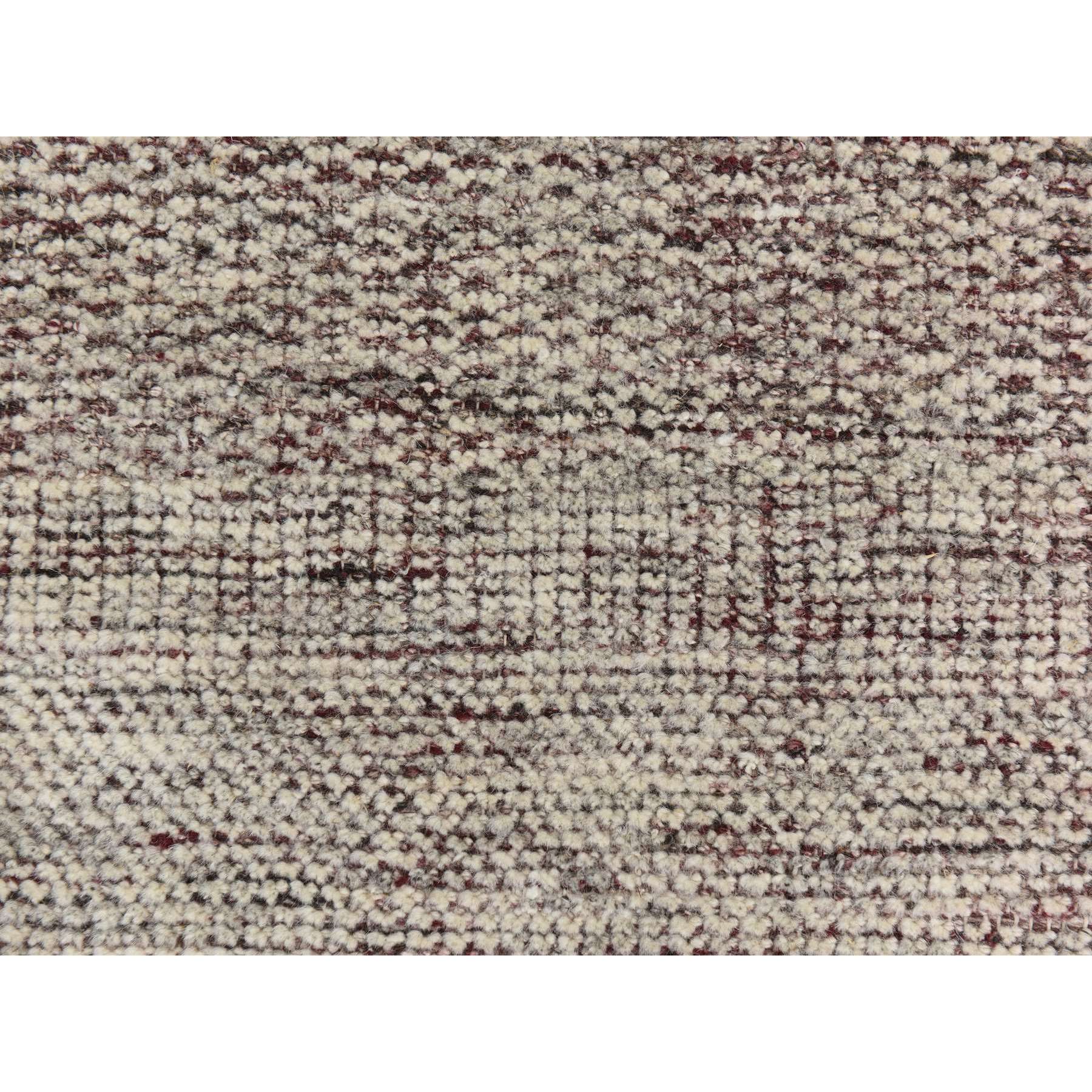 10'x14' Wine Red, Plain and Natural Design, Oxidized 100% Wool, Hand Knotted, Tone on Tone, Oriental Rug HR78331 - Image 7