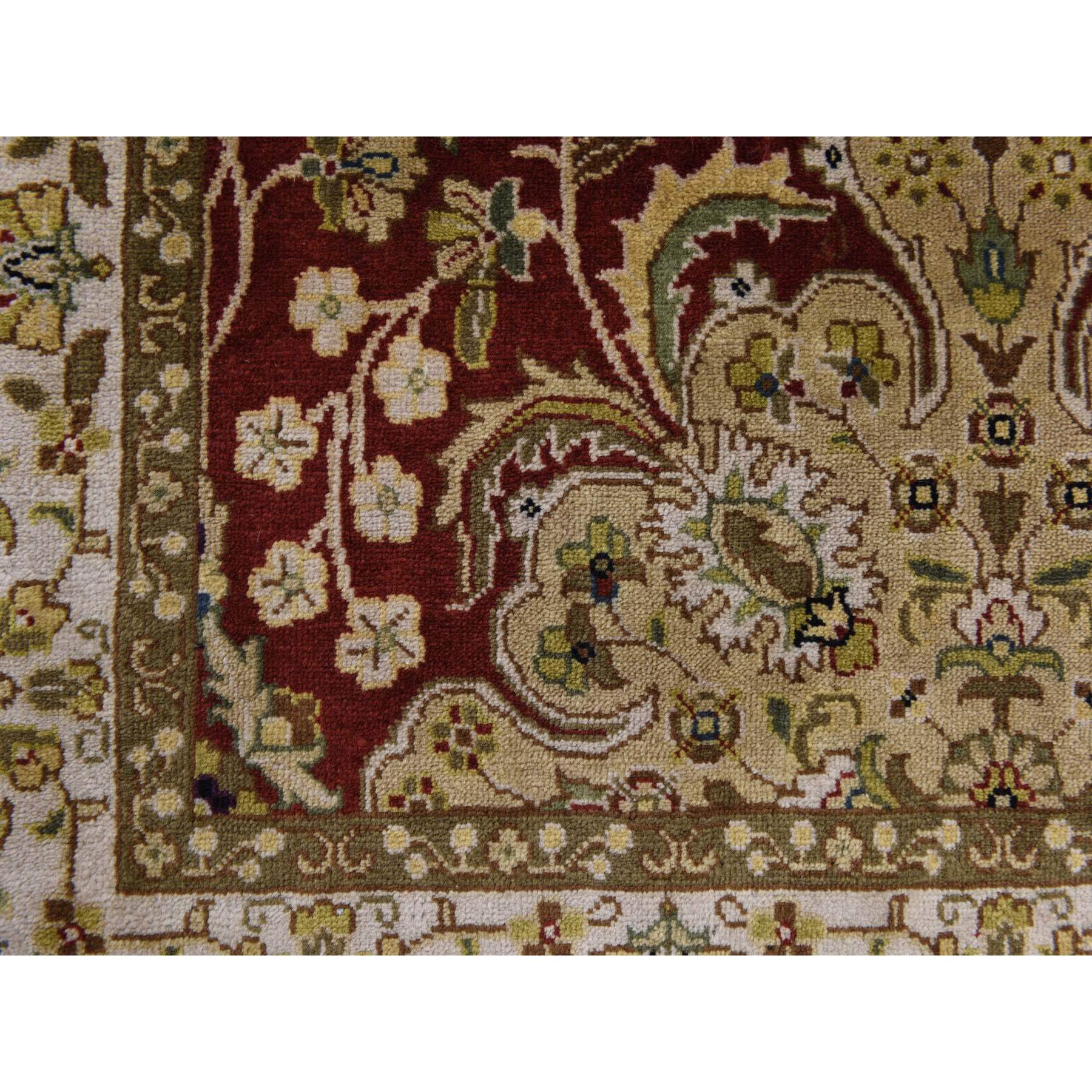 3'1"x5' Wine Red, Hand Knotted, 300 KPSI, Persian Design, Hand Spun New Zealand Luxurious Wool Oriental Rug HR78361 - Image 2