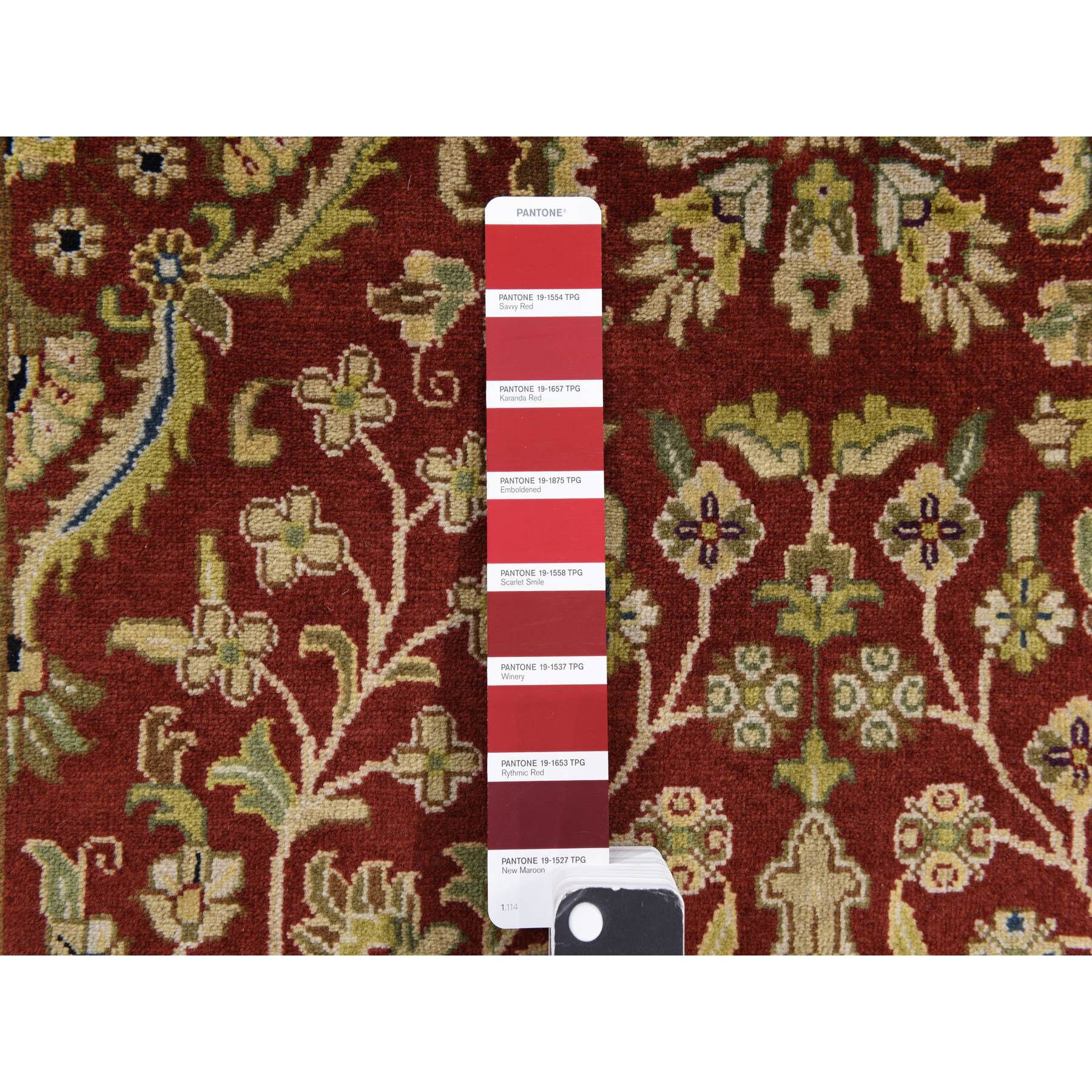 3'1"x5' Wine Red, Hand Knotted, 300 KPSI, Persian Design, Hand Spun New Zealand Luxurious Wool Oriental Rug HR78361 - Image 3