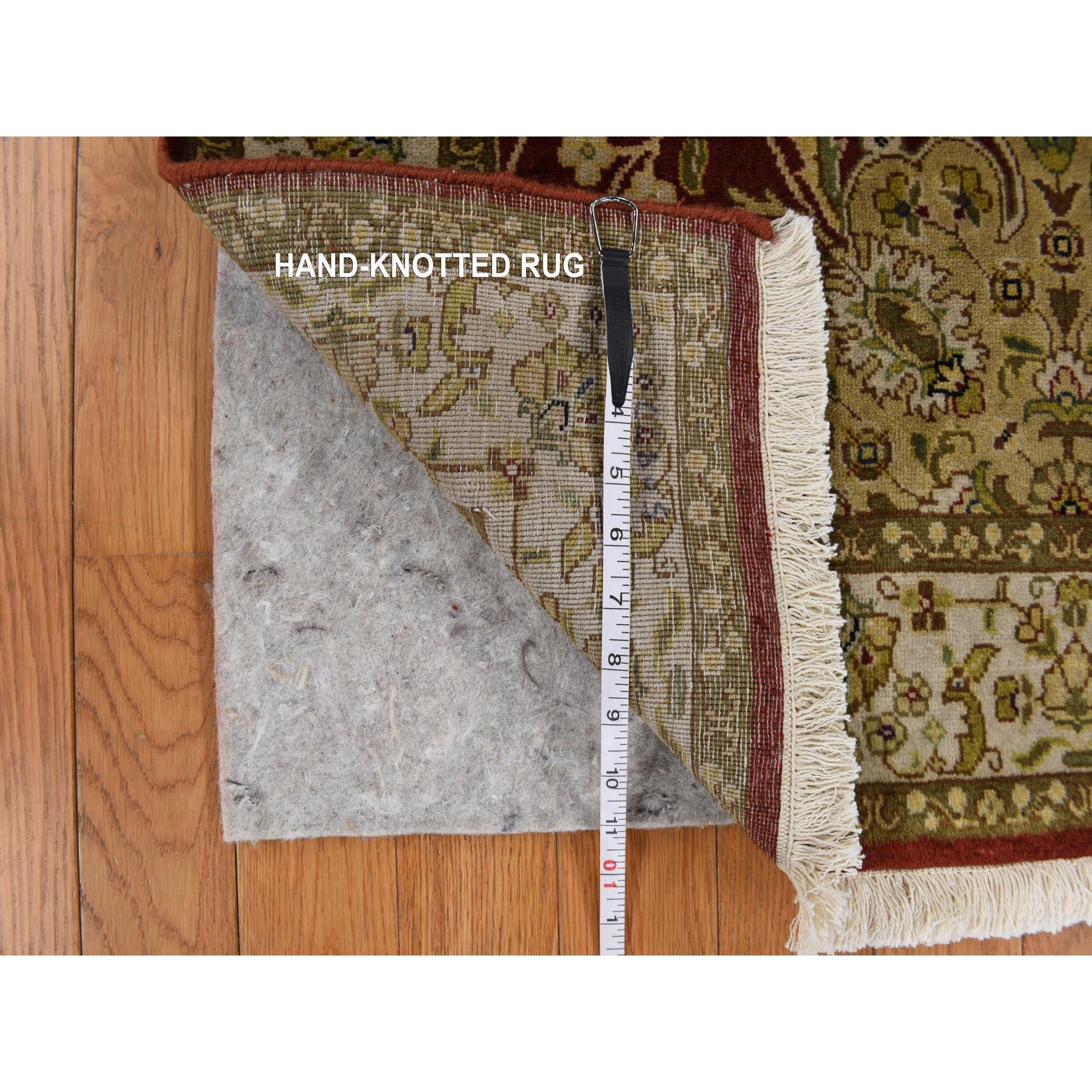 3'1"x5' Wine Red, Hand Knotted, 300 KPSI, Persian Design, Hand Spun New Zealand Luxurious Wool Oriental Rug HR78361 - Image 6