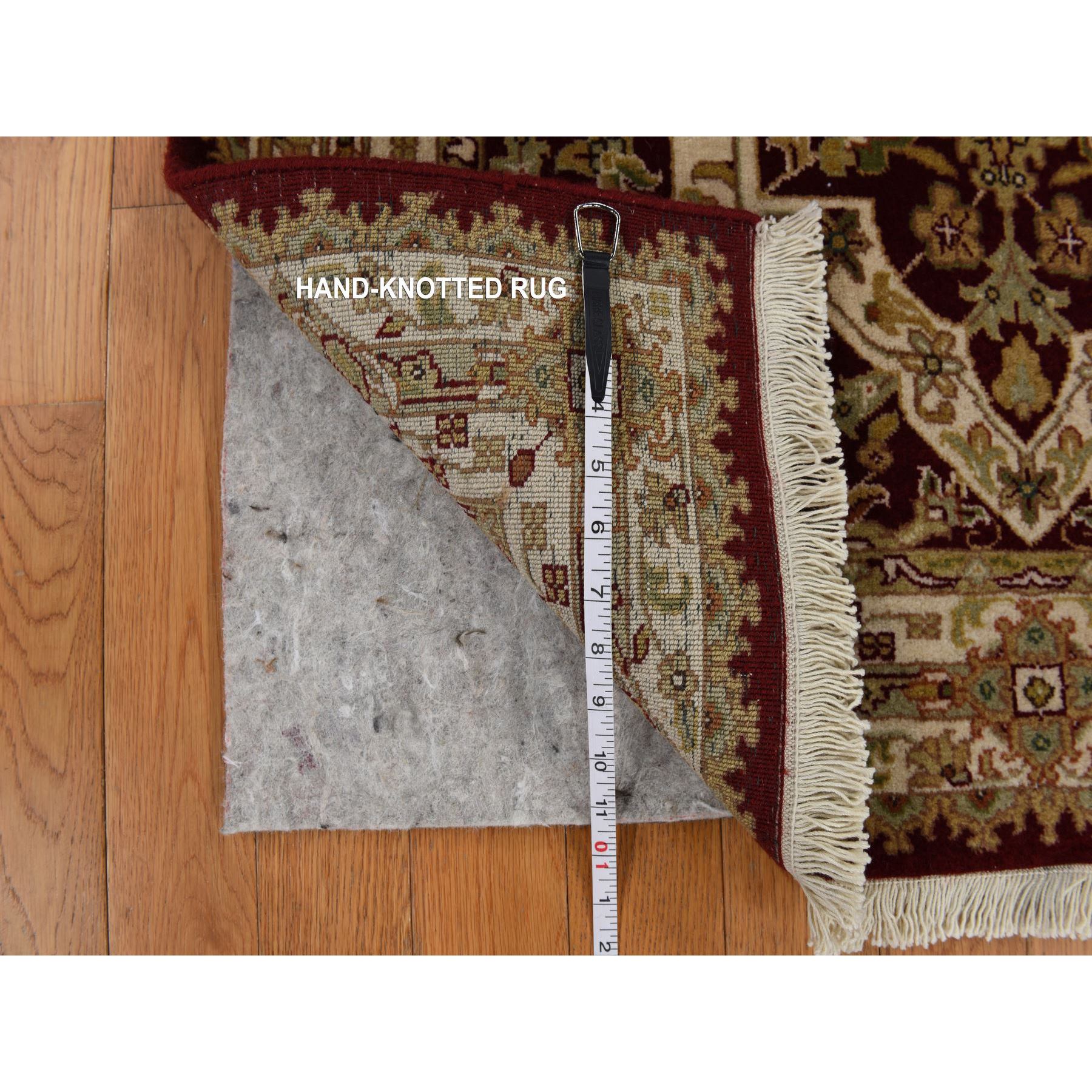 3'1"x5' Burgundy Red, Hand Knotted, 300 KPSI, Hand Spun New Zealand Luxurious Wool, Persian Tabriz Design, Oriental Rug HR78365 - Image 6