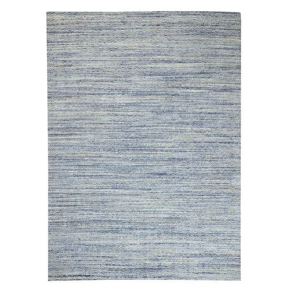 9'x11'10" Ivory Hand Loomed Variegated Textured Design Organic Wool Transitional Oriental Rug HR62063