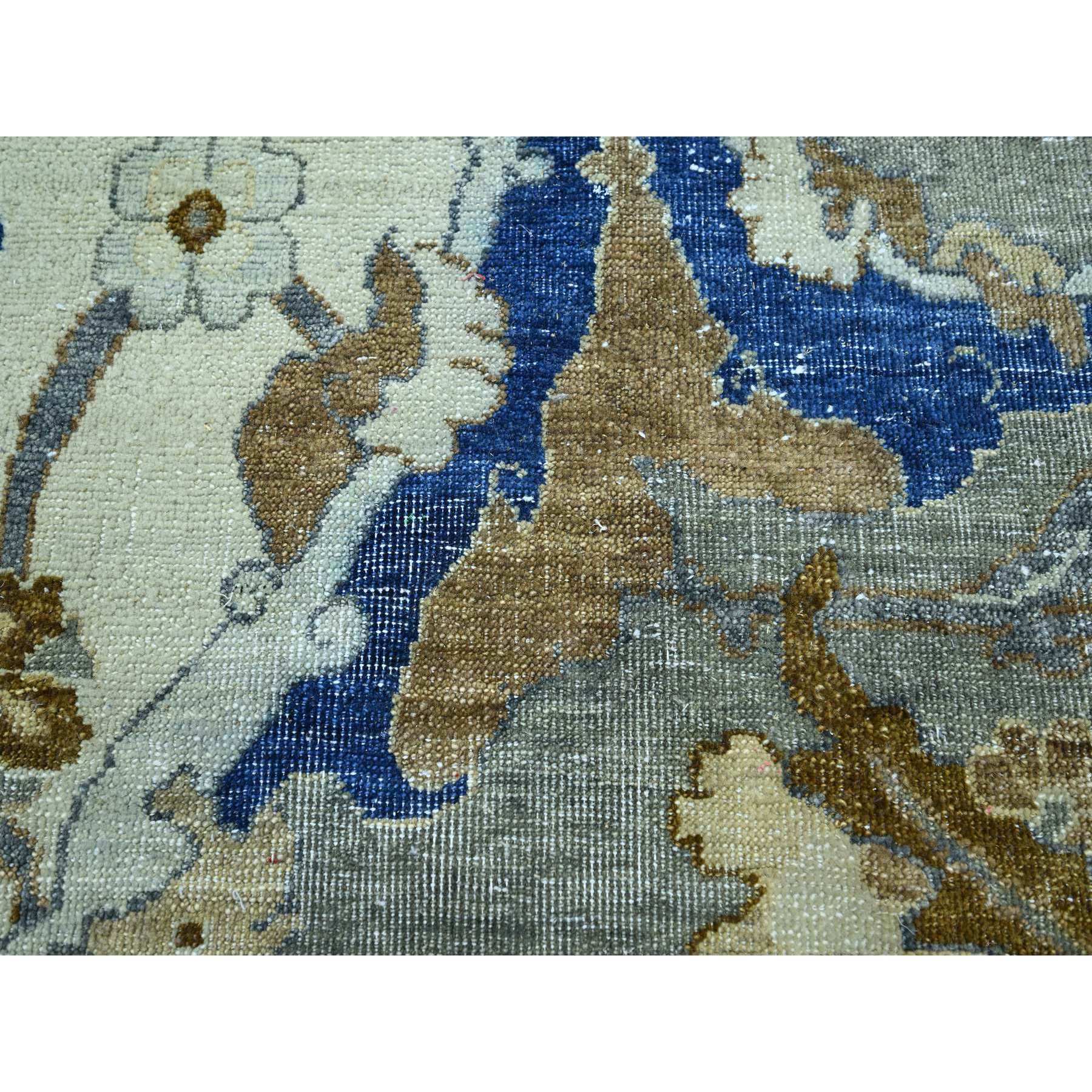 9'2"x12'3" Chiffon White with Brown, Polonaise Czartoryski with Persian Isphahan Inspired Design, Hand Knotted, Zero Pile, 100% Wool, Oriental Rug HR75521 - Image 8