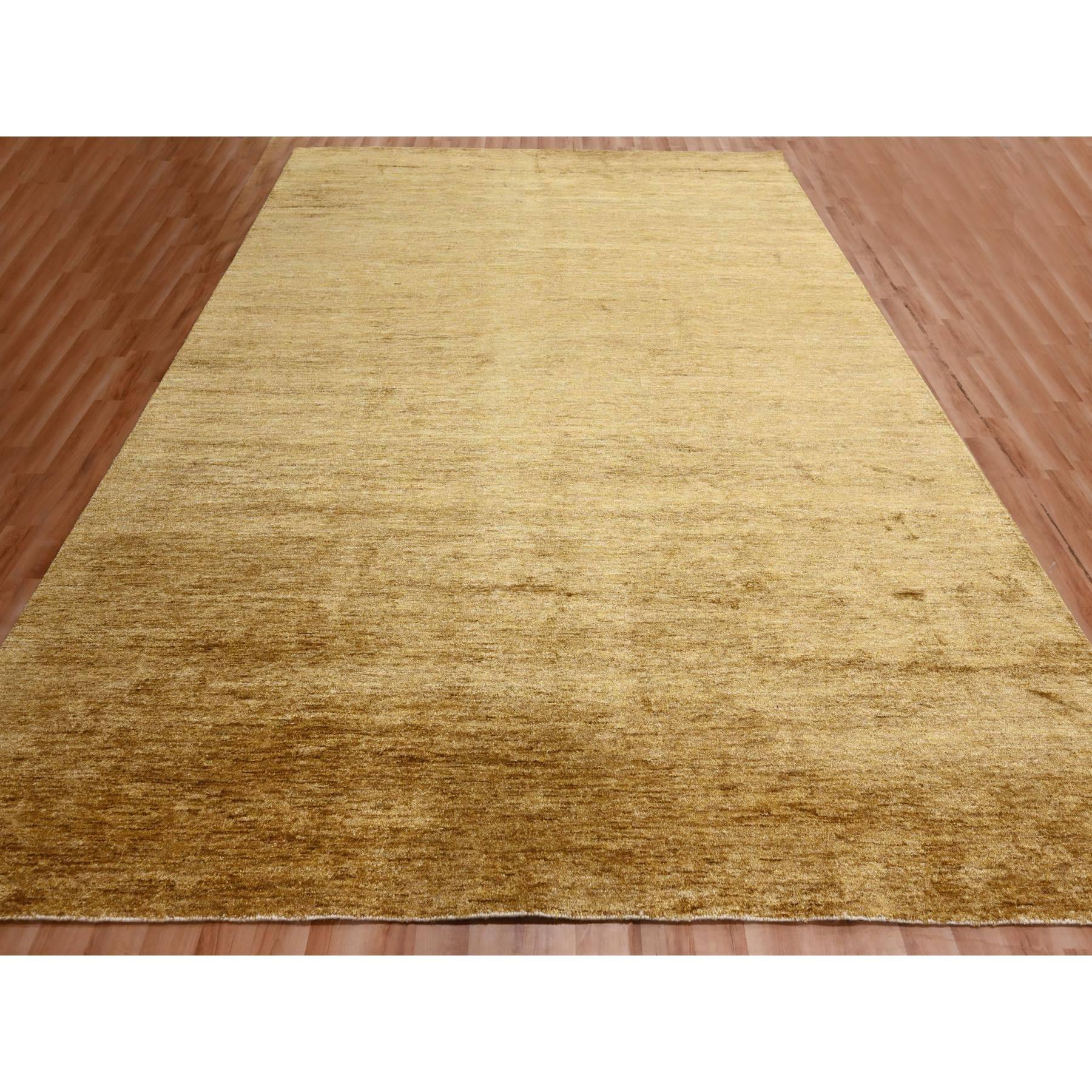9'x12'1" Copper Brown, Plain Solid Design, Soft to the Touch, Pure Sari Silk, Lush and Plush, Hand Knotted, Oriental Rug HR76072 - Image 2