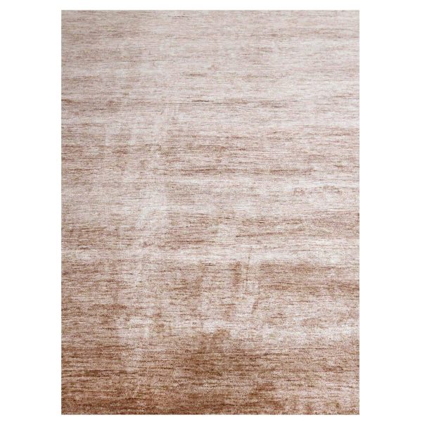 9'x12' Beaver Brown, Soft Pile, Plain Solid Design, Pure Sari Silk, Hand Knotted, Oriental Rug HR76073