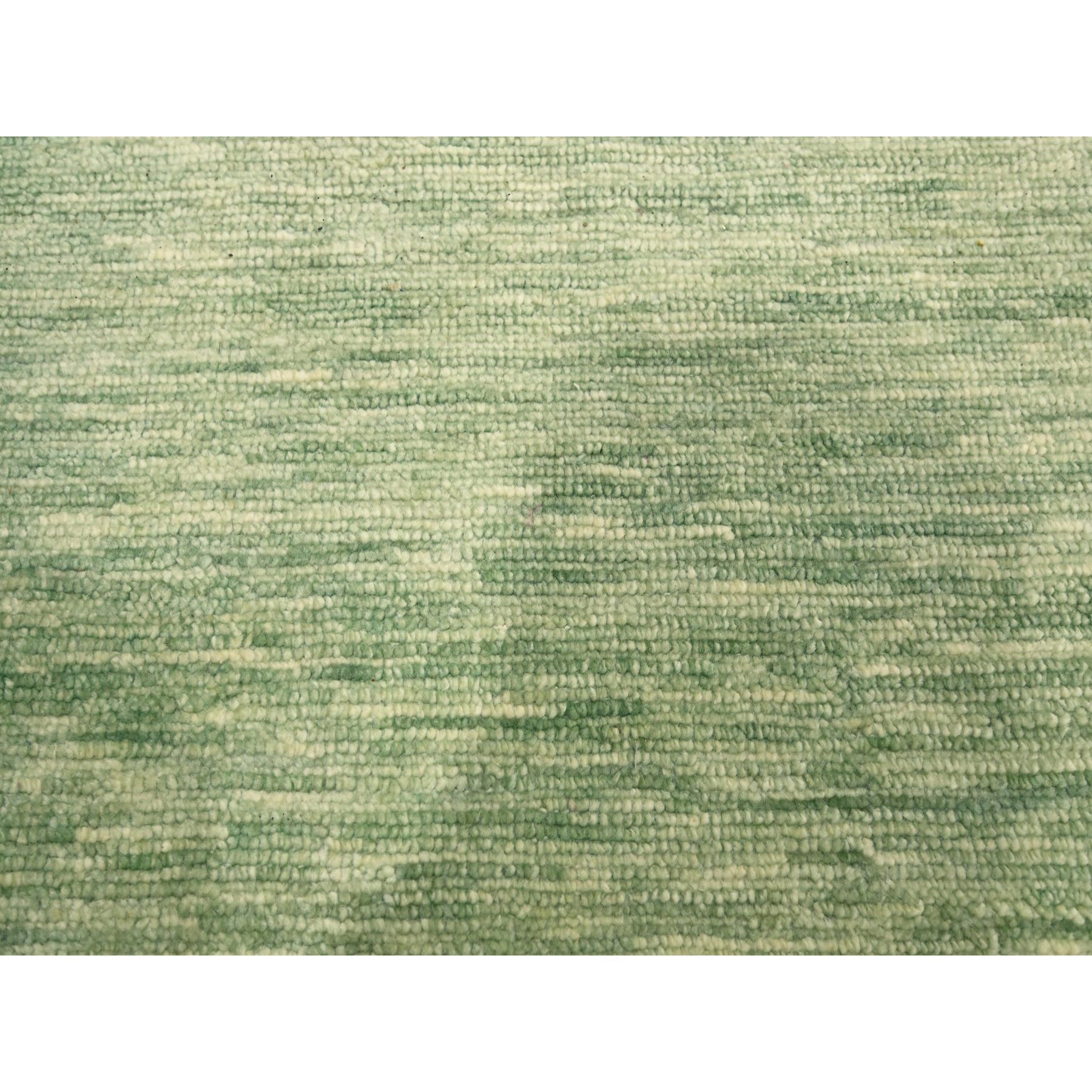 9'4"x12'4" Mist Green, Modern Plain Design, Borderless, Densely Woven, Pure Wool, Hand Knotted, Oriental Rug HR76080 - Image 8