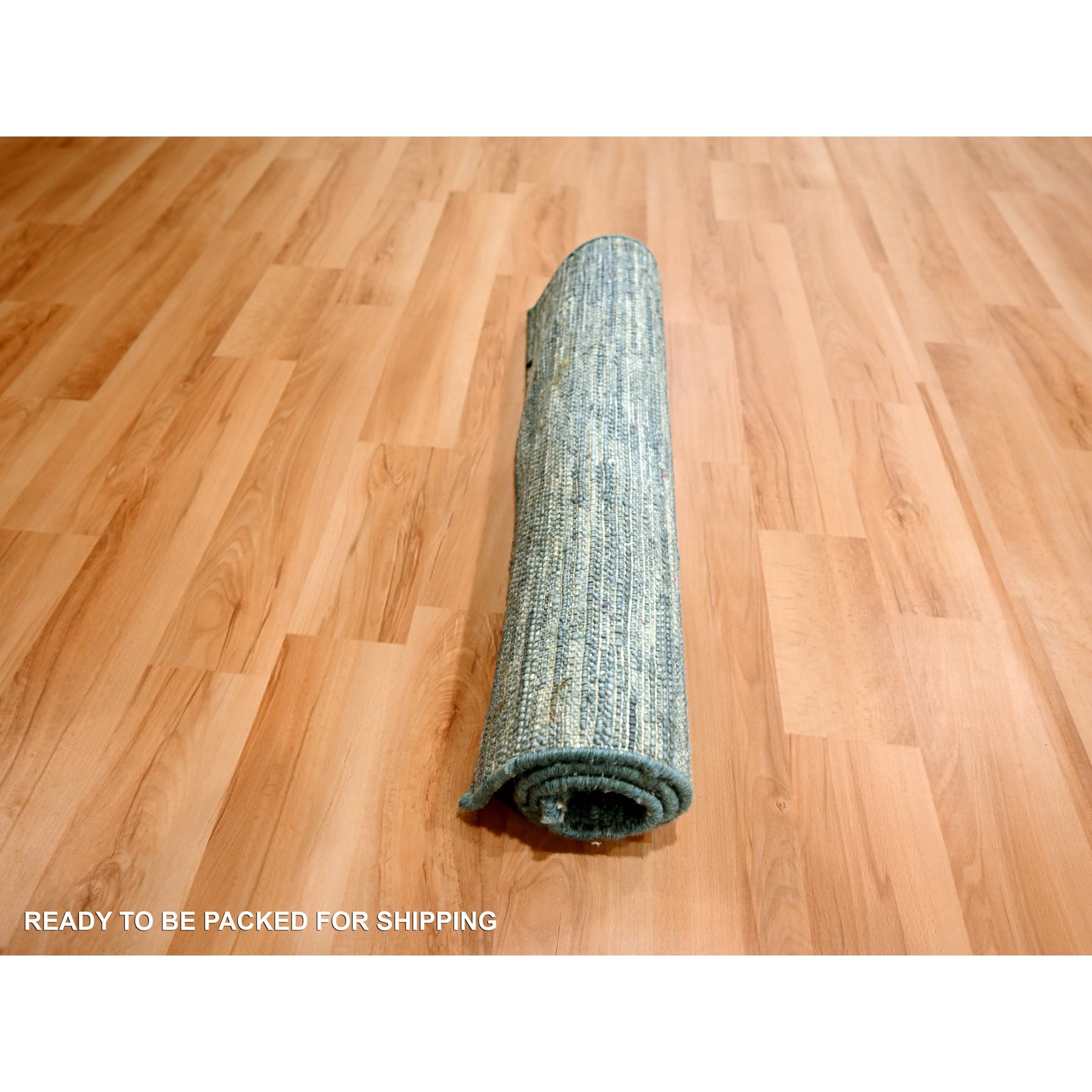 2'x3' Shades of Gray, Plain Solid Design, Pure Wool, Sample, Strike Off, Hand Knotted, Mat, Oriental Rug HR76088 - Image 5