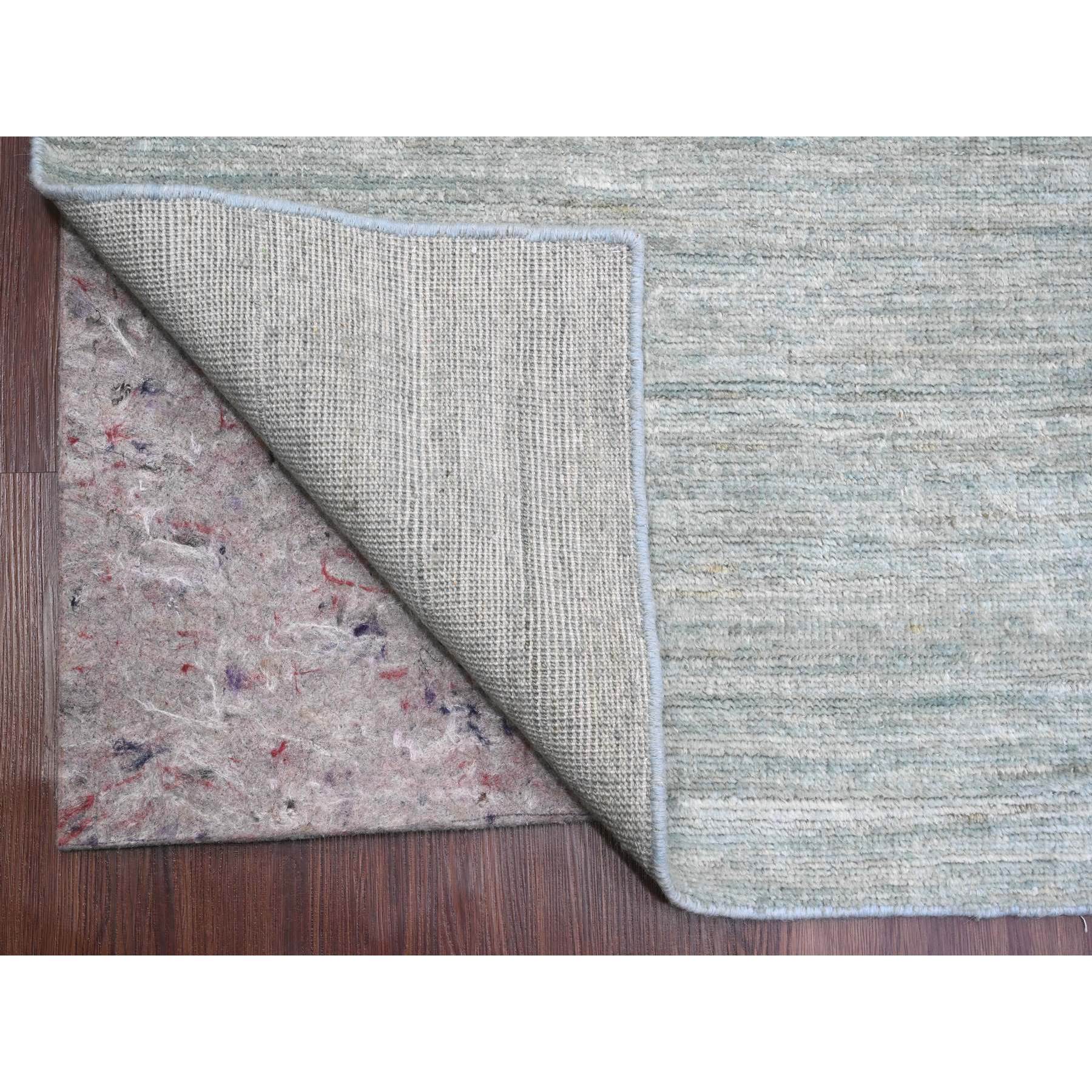 8'6"x11'5" Cloud Gray, Hand Knotted, Plain Solid Pattern, Hand Spun Ghazni Wool, Lush and Plush, Oriental Rug HR20141 - Image 4