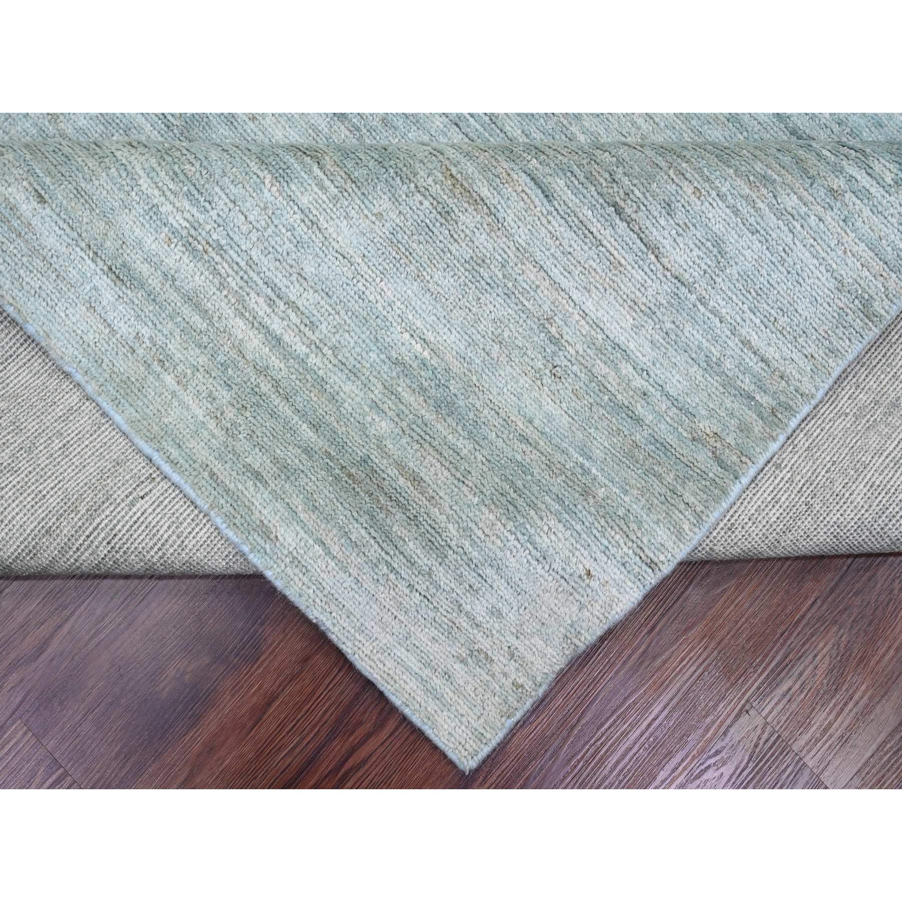 8'6"x11'5" Cloud Gray, Hand Knotted, Plain Solid Pattern, Hand Spun Ghazni Wool, Lush and Plush, Oriental Rug HR20141 - Image 6