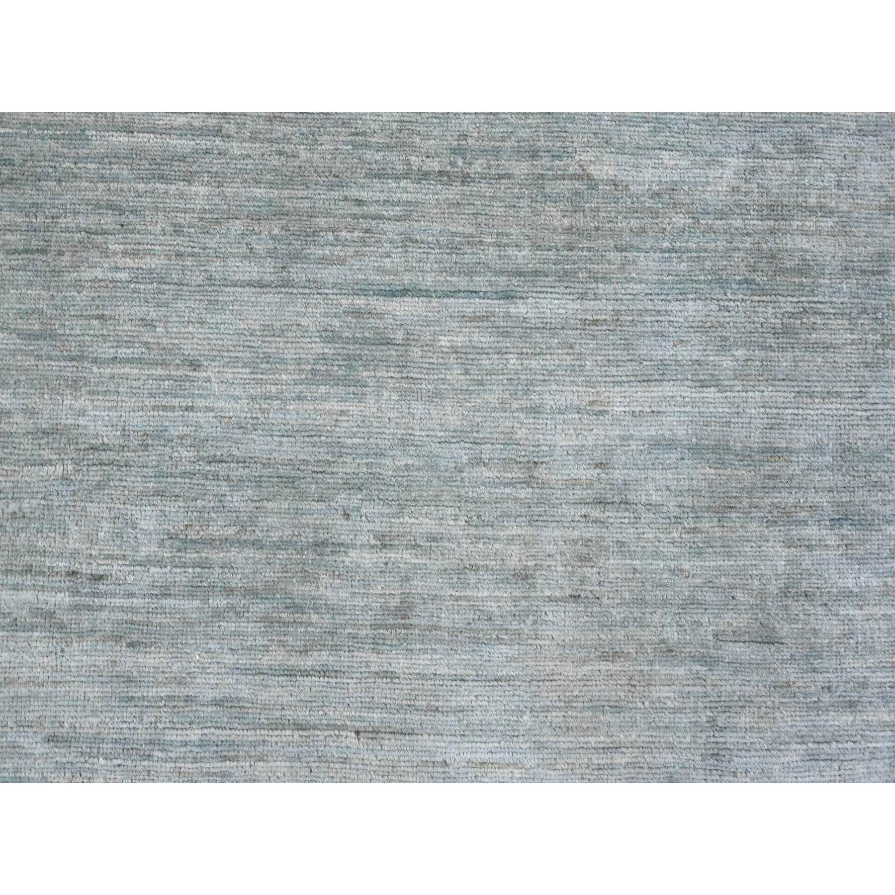 8'6"x11'5" Cloud Gray, Hand Knotted, Plain Solid Pattern, Hand Spun Ghazni Wool, Lush and Plush, Oriental Rug HR20141 - Image 8
