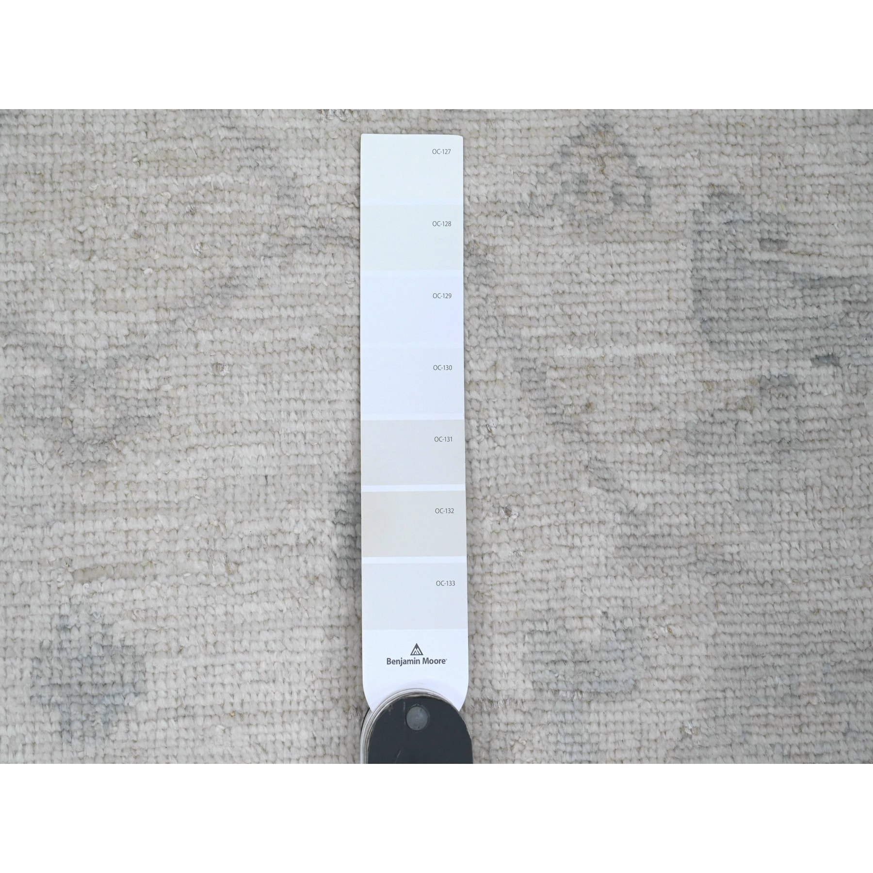 8'10"x17'4" Chiffon White, Afghan Angora Oushak with All Over Vines Design, 100% Wool, Hand Knotted, Natural Dyes, Gallery Size, Long and Narrow, Oversized, Runner, Oriental Rug HR20264 - Image 7