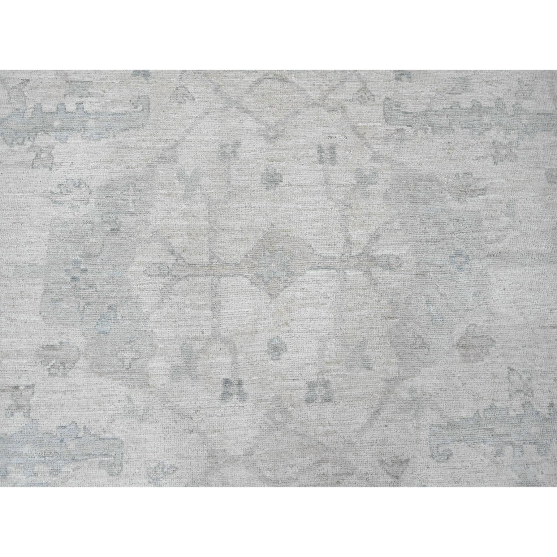 8'10"x17'4" Chiffon White, Afghan Angora Oushak with All Over Vines Design, 100% Wool, Hand Knotted, Natural Dyes, Gallery Size, Long and Narrow, Oversized, Runner, Oriental Rug HR20264 - Image 8