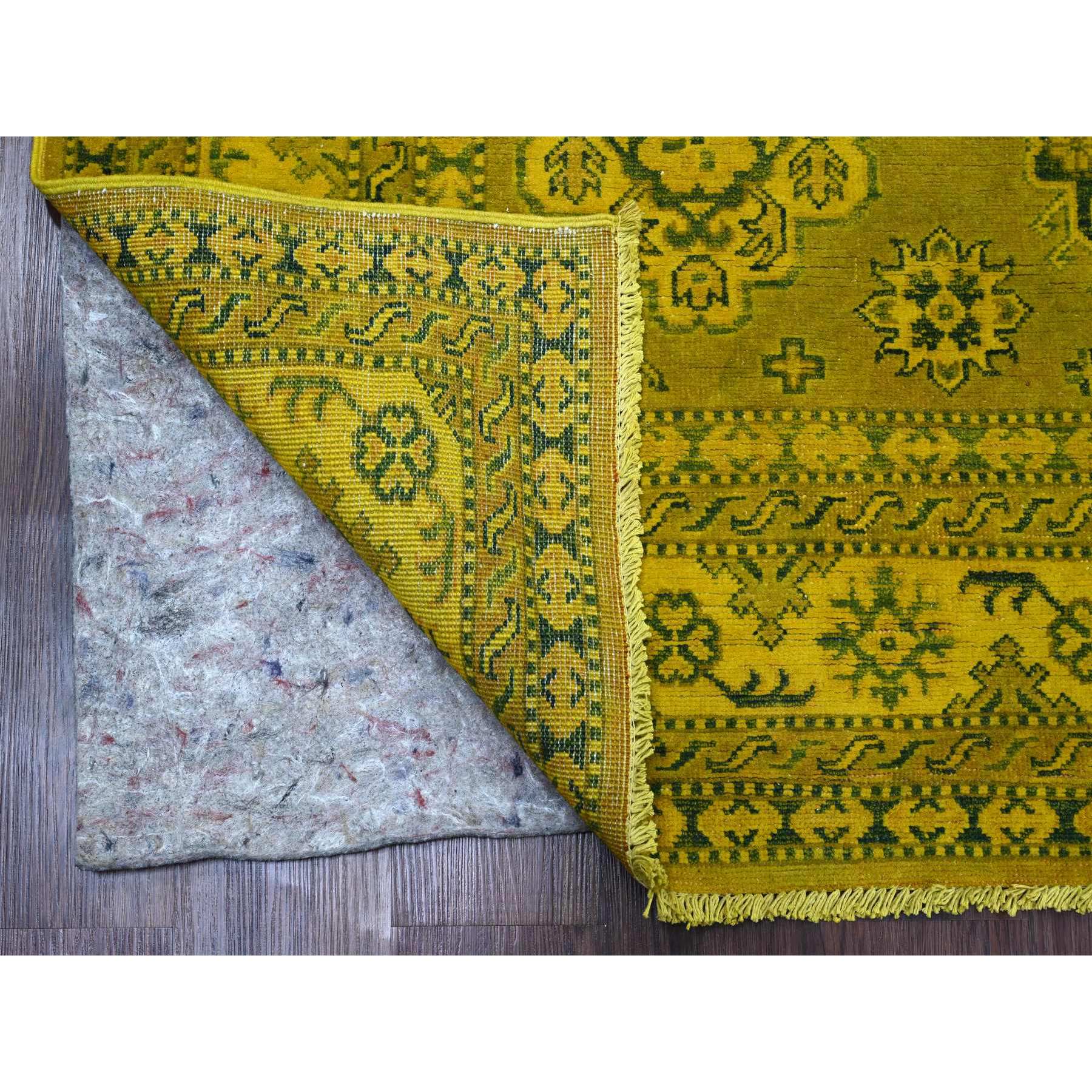 6'x8'6" Golden Brown, Overdyed Kazak with Tribal Medallions Design, Hand Knotted, 100% Wool, Oriental Rug HR20442 - Image 2