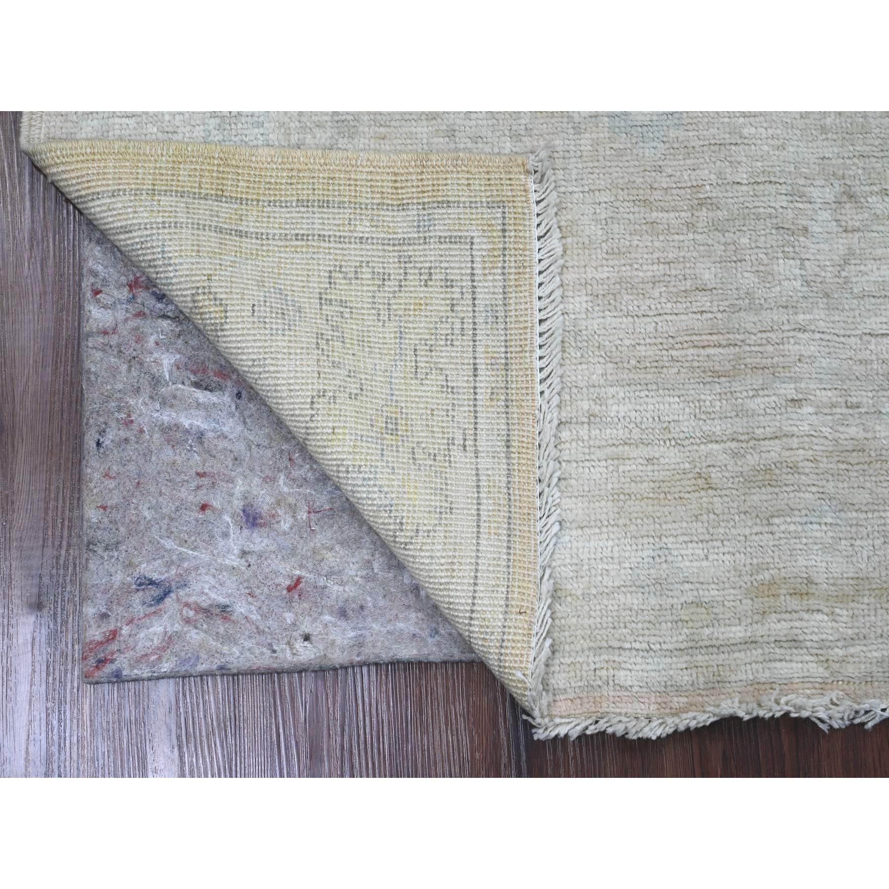 4'x5'9" Dark Vanilla Brown, 100% Wool, Afghan Angora Oushak with All Over Pattern, Hand Knotted, Veggie Dyes, Oriental Rug HR20768 - Image 2