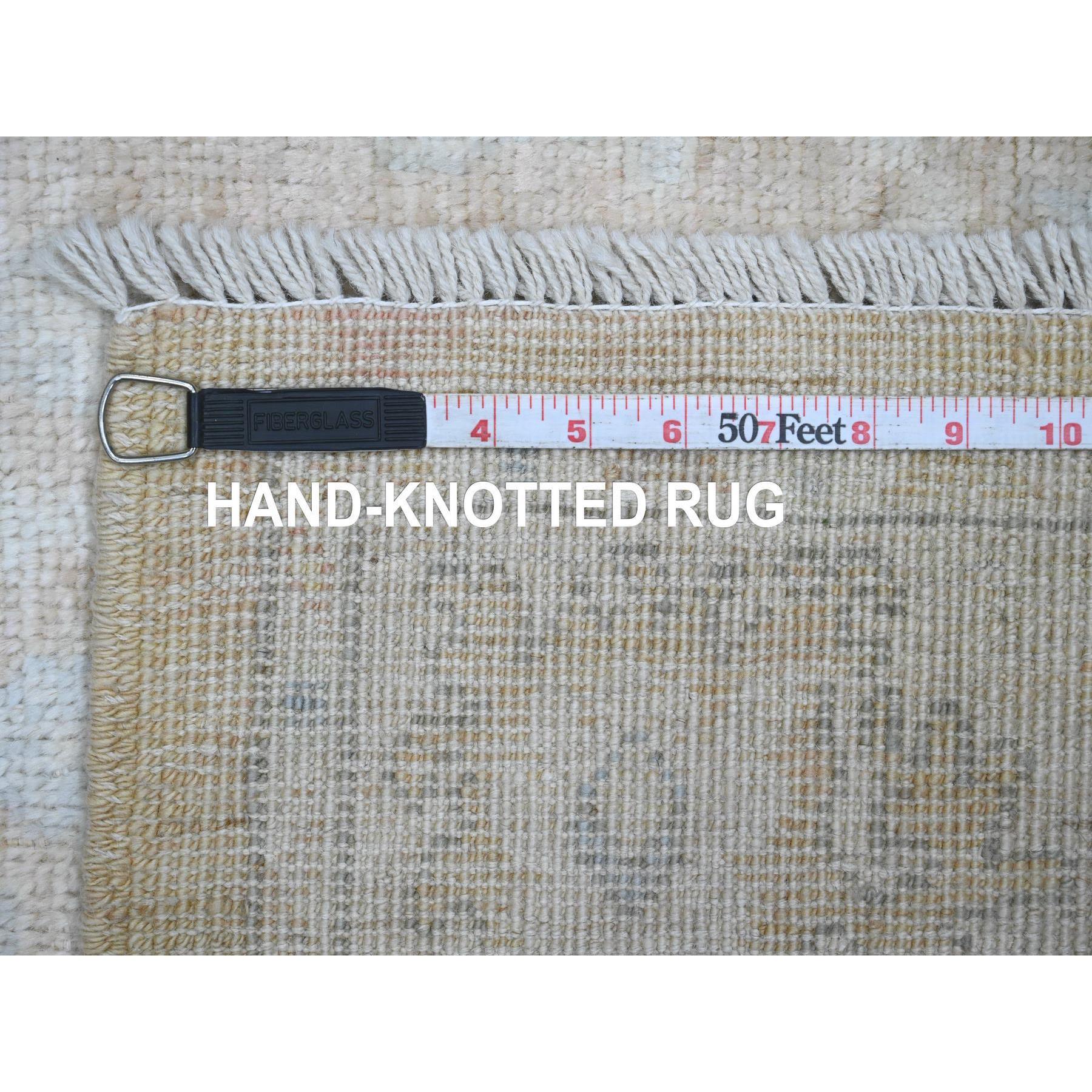 4'x5'9" Dark Vanilla Brown, 100% Wool, Afghan Angora Oushak with All Over Pattern, Hand Knotted, Veggie Dyes, Oriental Rug HR20768 - Image 6
