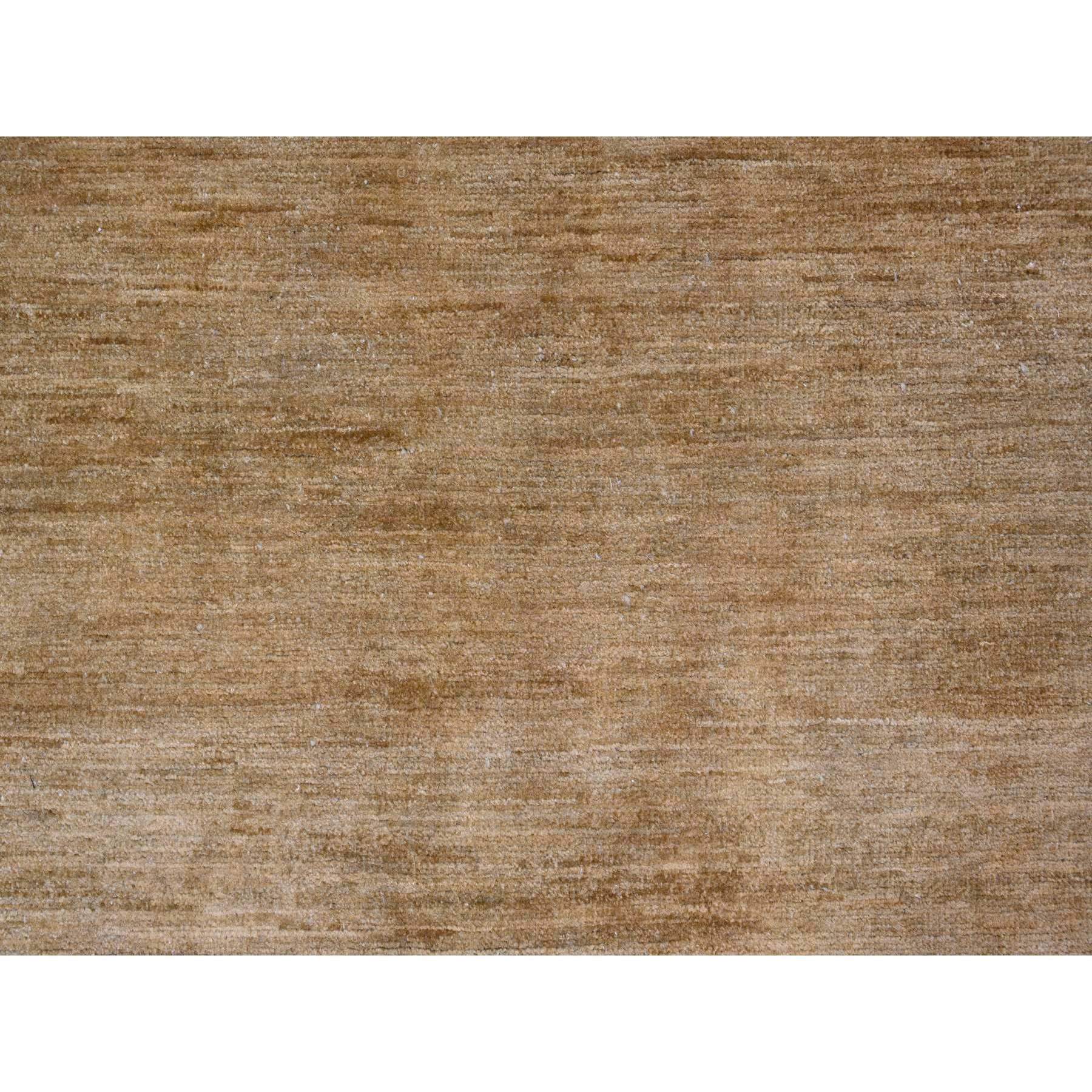 8'x9'9" Honey Brown, Plain Solid Pattern, Hand Knotted, Hand Spun Ghazni Wool, Lush and Plush, Oriental Rug HR20956 - Image 8