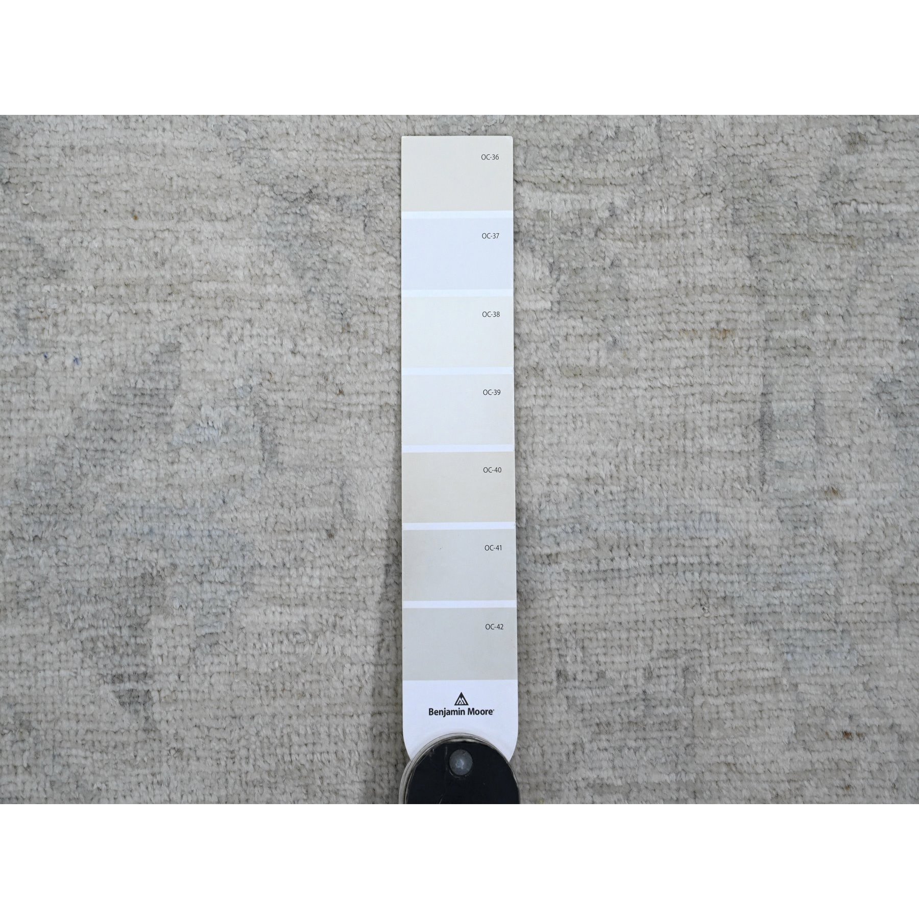 9'8"x13'5" Vista White, Washed Out Peshawar with All Over Pattern, Vegetable Dyes, 100% Wool, Hand Knotted, Oriental Rug HR20989 - Image 7